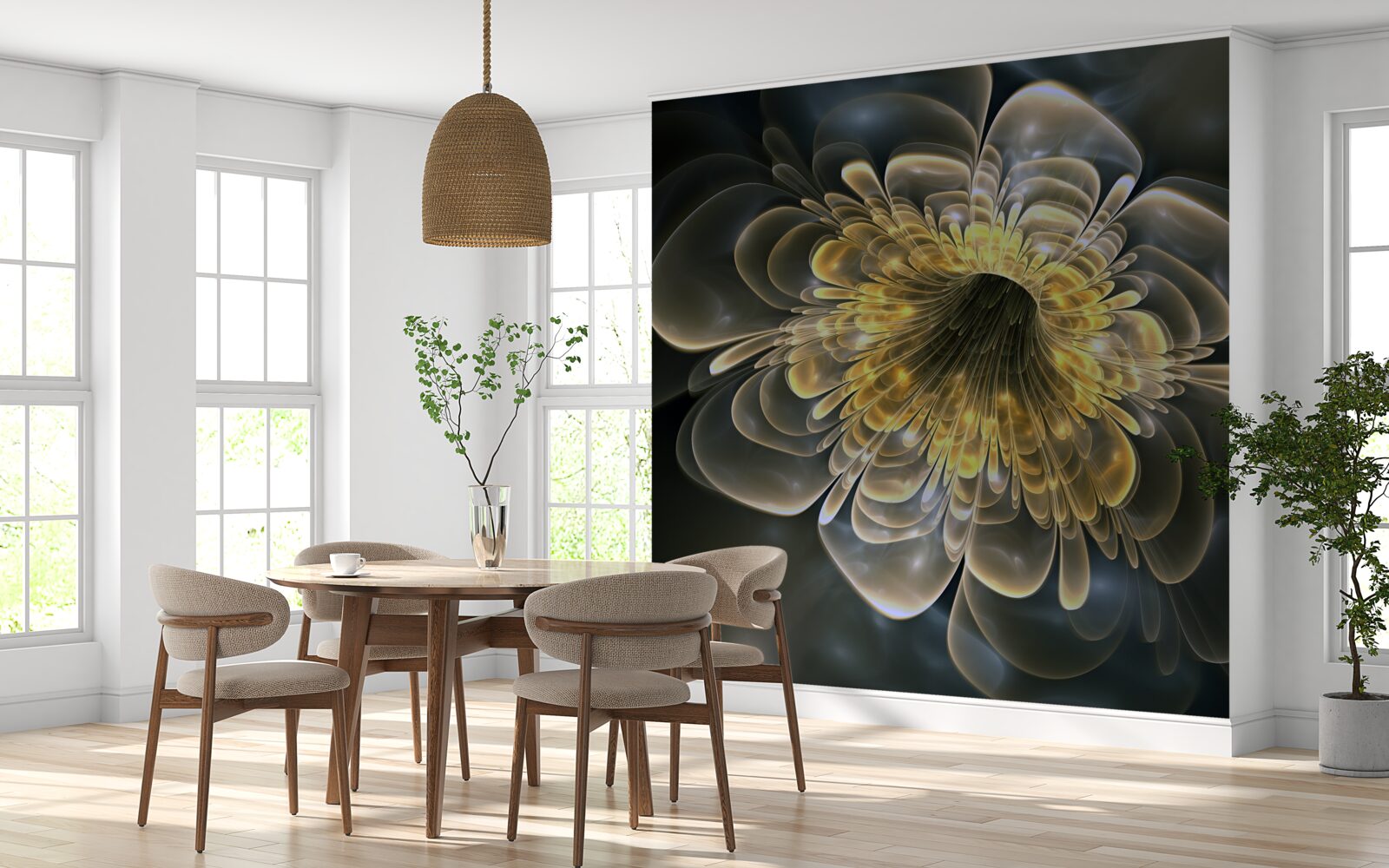 Fototapeta Žltý kvet s abstraktným tvarom