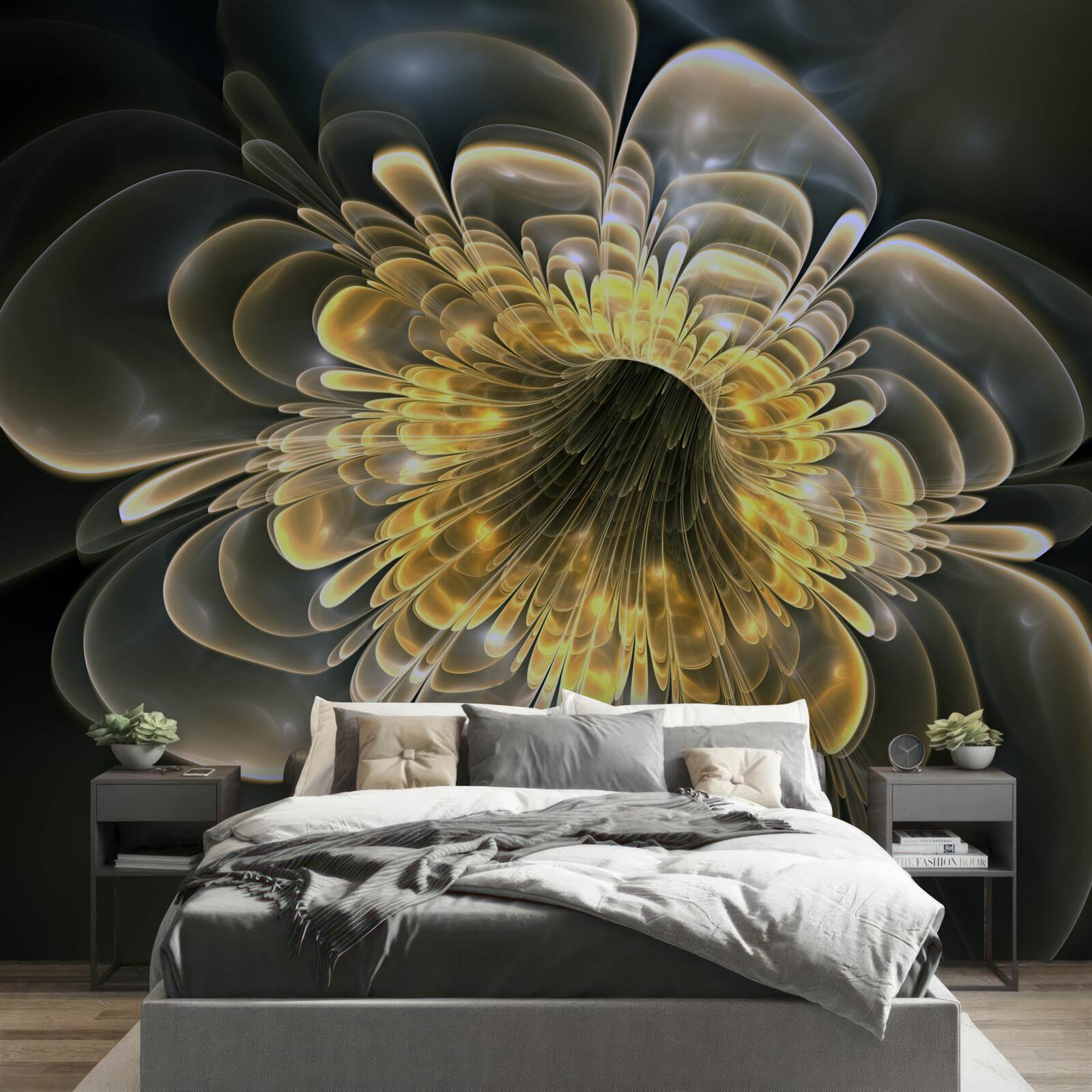 Fototapeta Žltý kvet s abstraktným tvarom