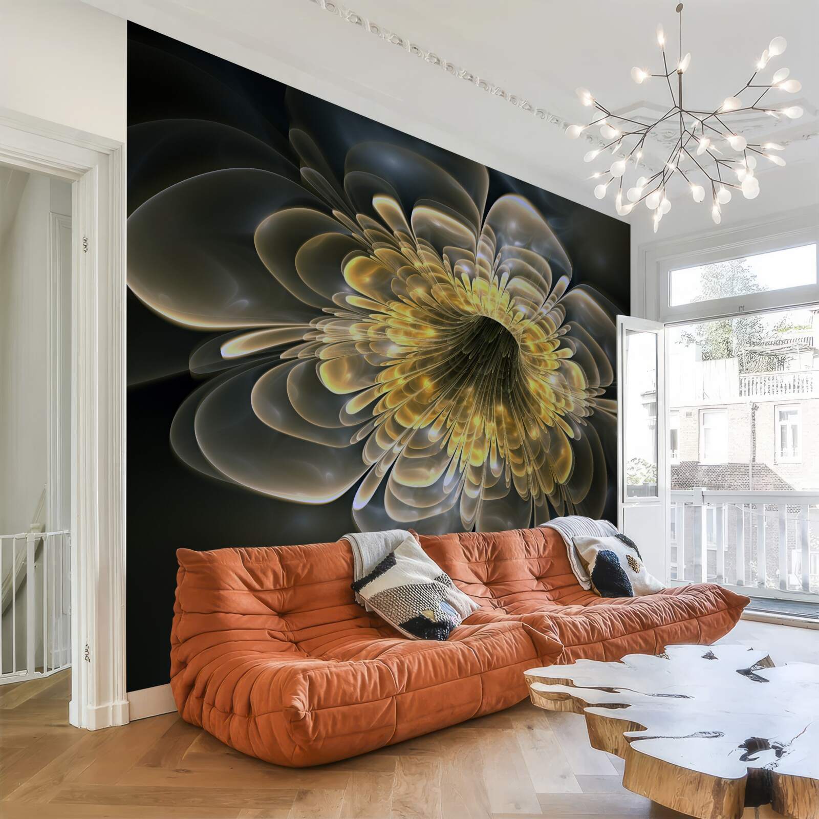 Fototapeta Žltý kvet s abstraktným tvarom