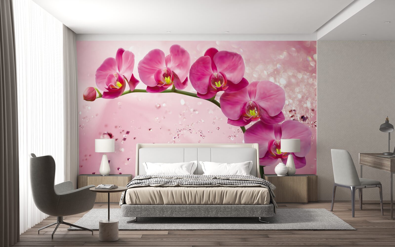 Fototapeta červená orchidea na konári