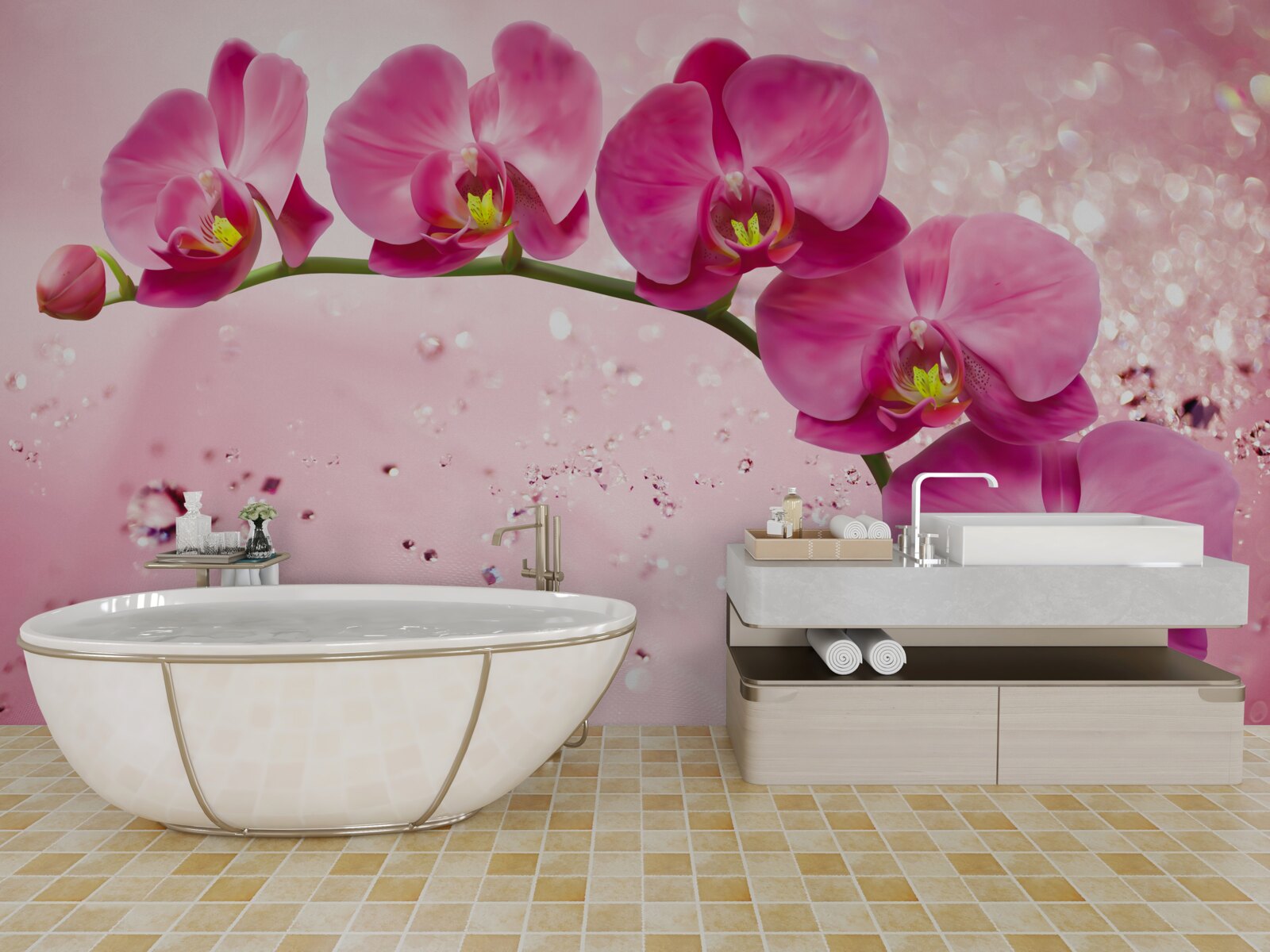 Fototapeta červená orchidea na konári