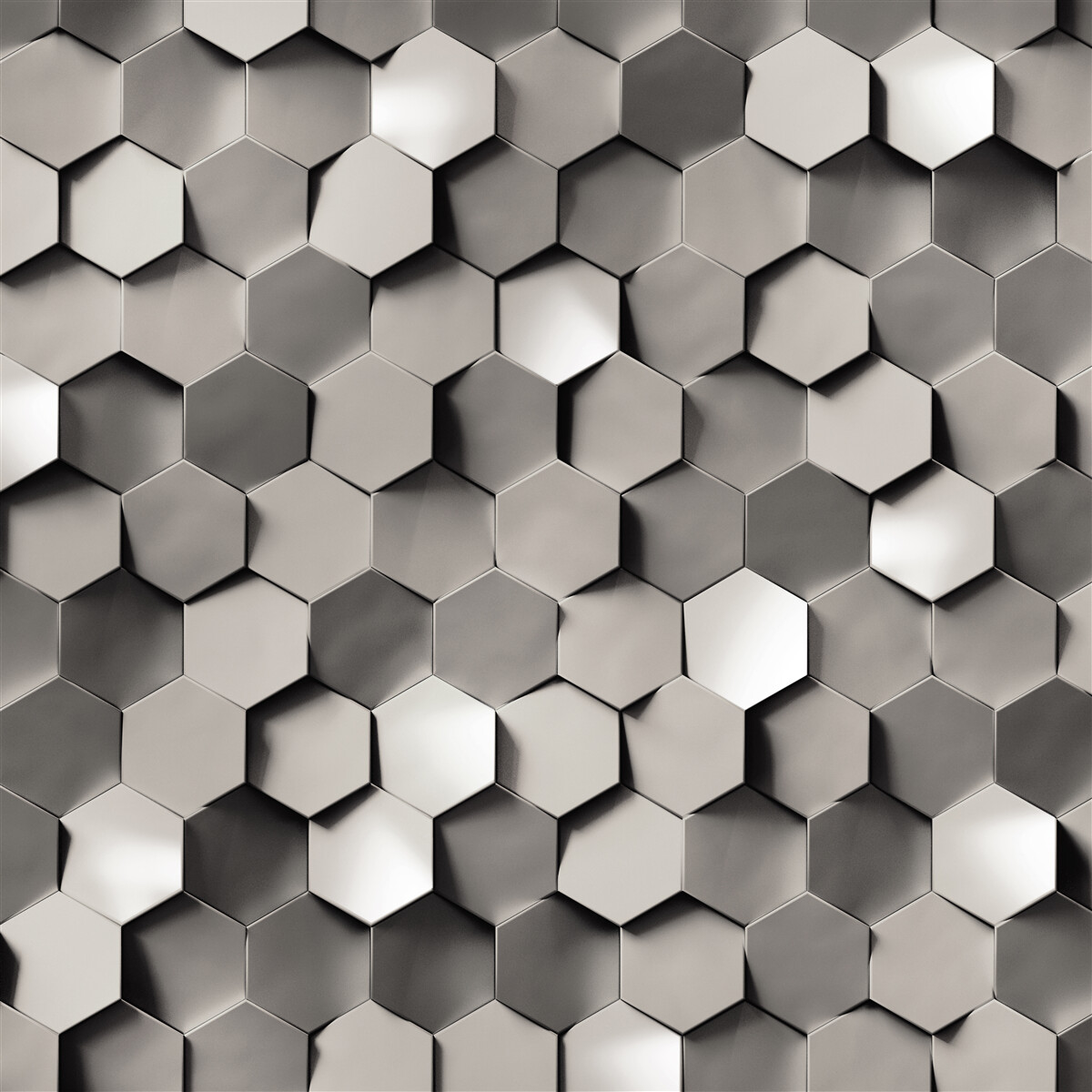 Fototapeta šedé 3D päťuholníky