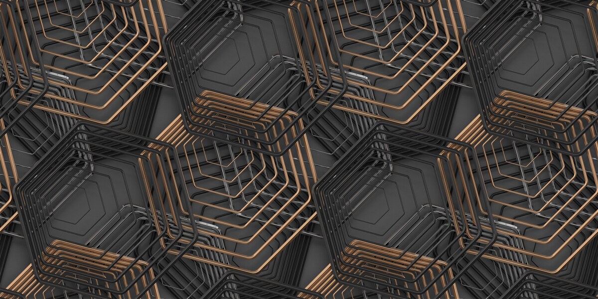 Fototapeta čierne a hnedé päťuholníky so sieťovou štruktúrou