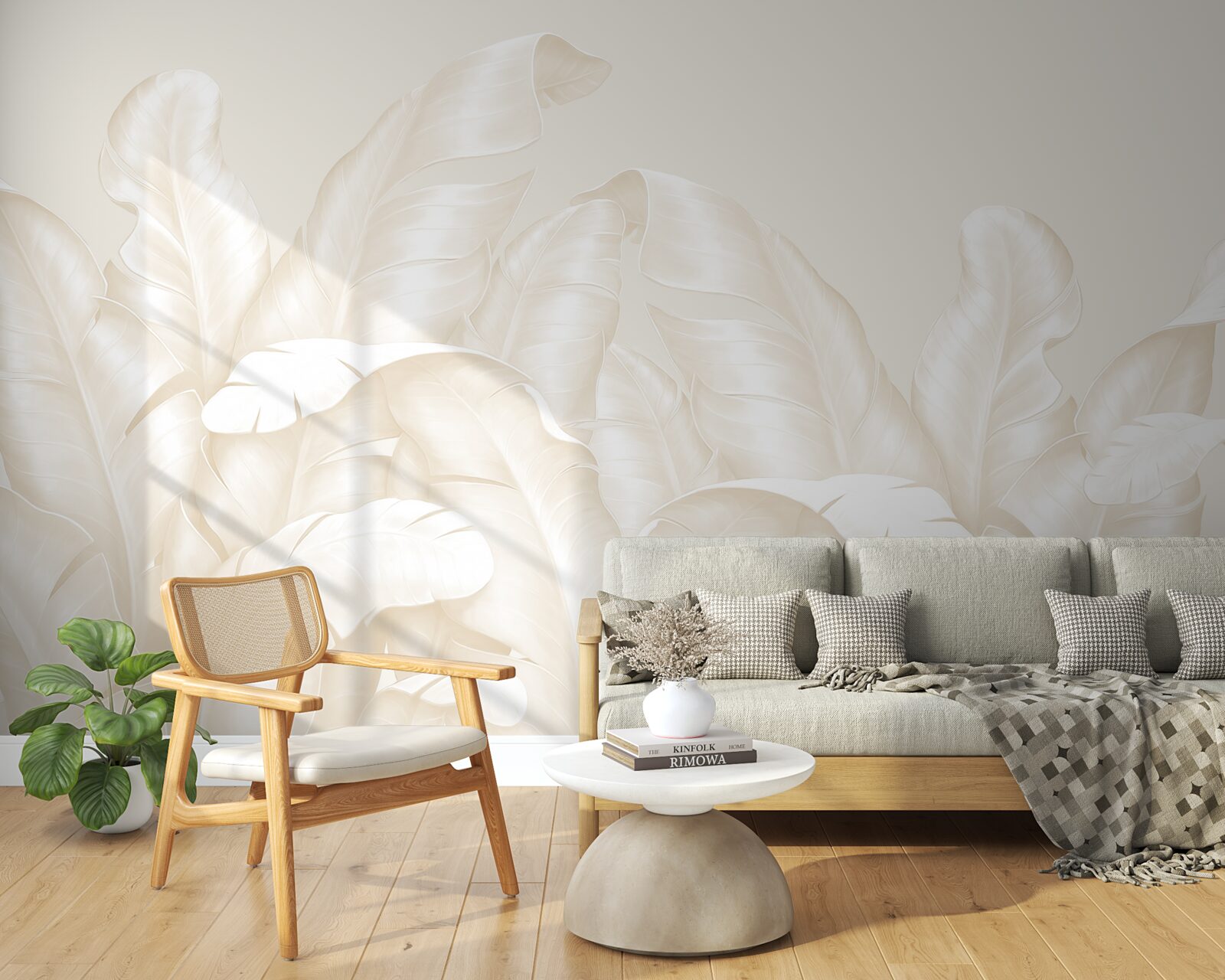 Fototapeta husté listy džungle s jemným hnedým odtieňom