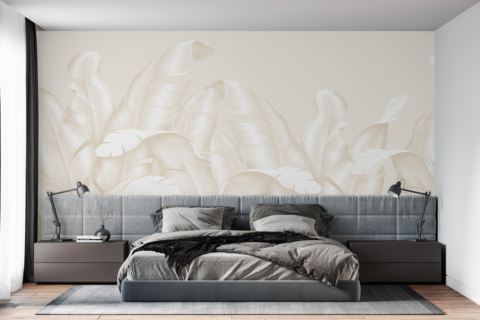 Fototapeta husté listy džungle s jemným hnedým odtieňom