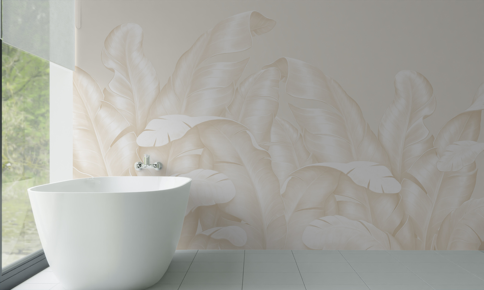 Fototapeta husté listy džungle s jemným hnedým odtieňom