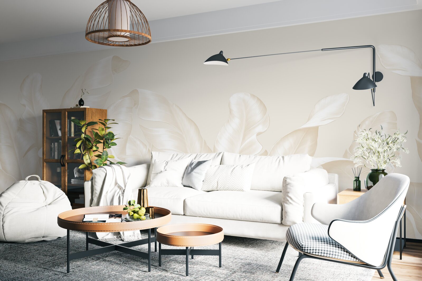 Fototapeta husté listy džungle s jemným hnedým odtieňom