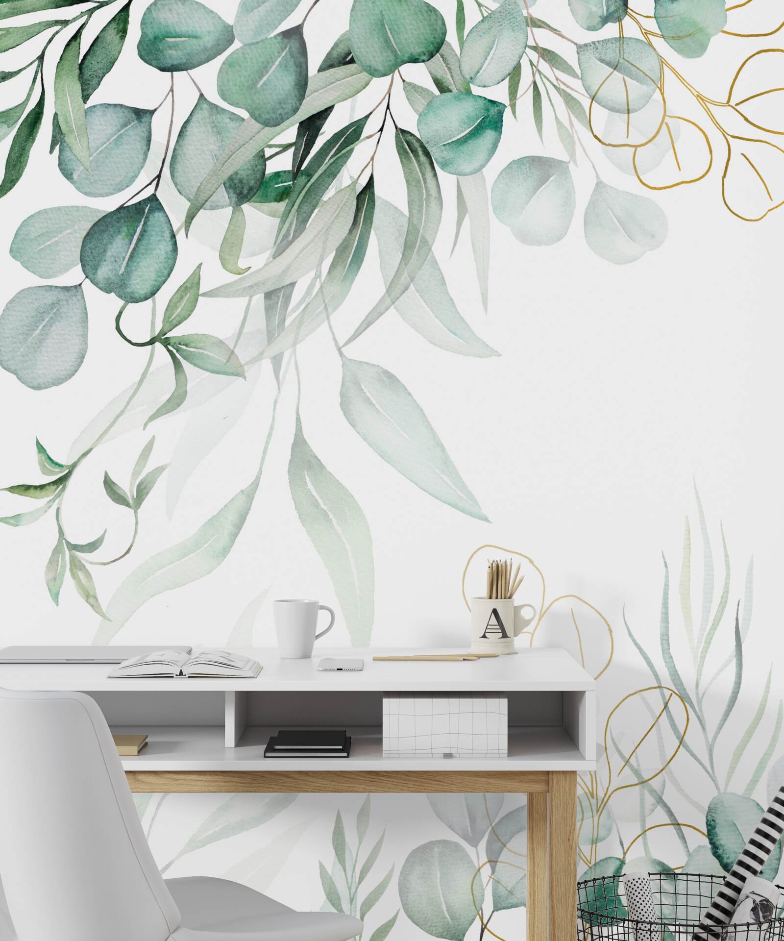 Fototapeta Listy eukalyptu sú zelené a žlté