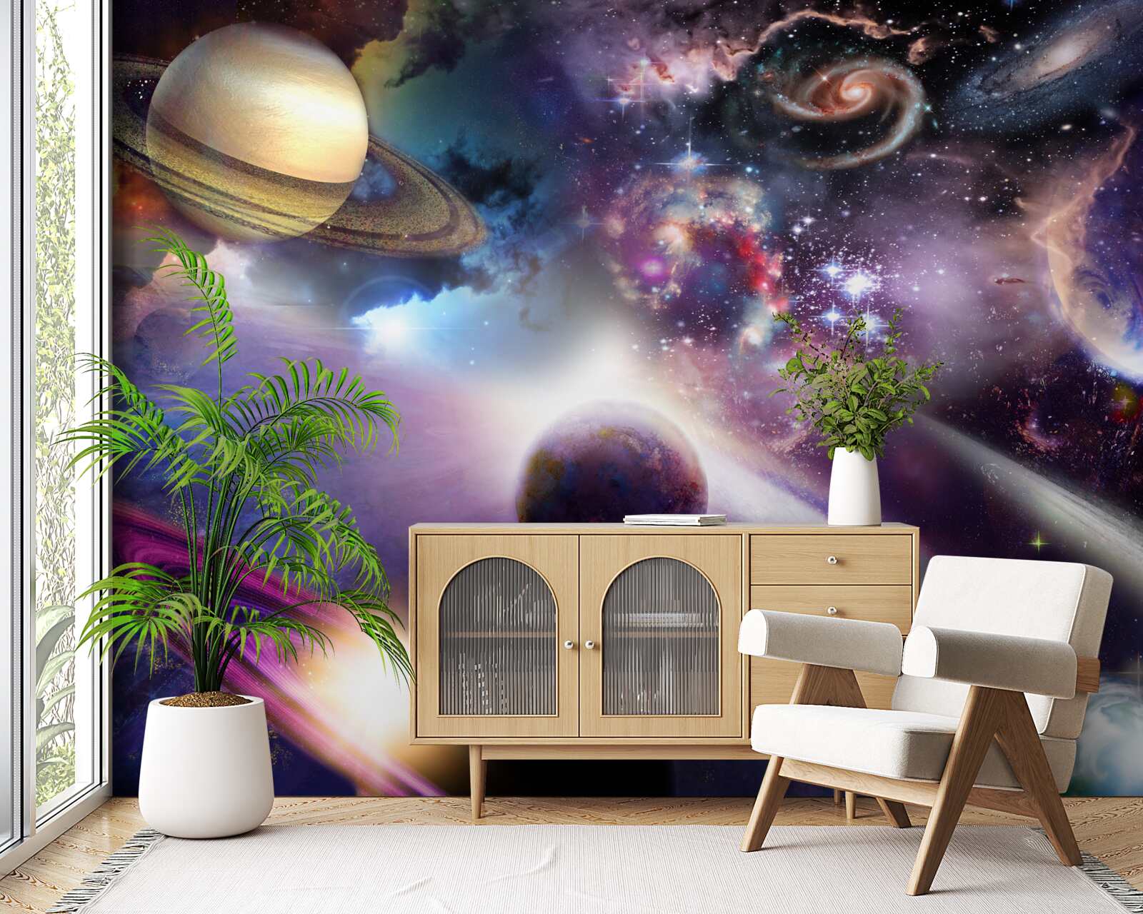 Fototapeta vesmír je nekonečný a plný jasných planét