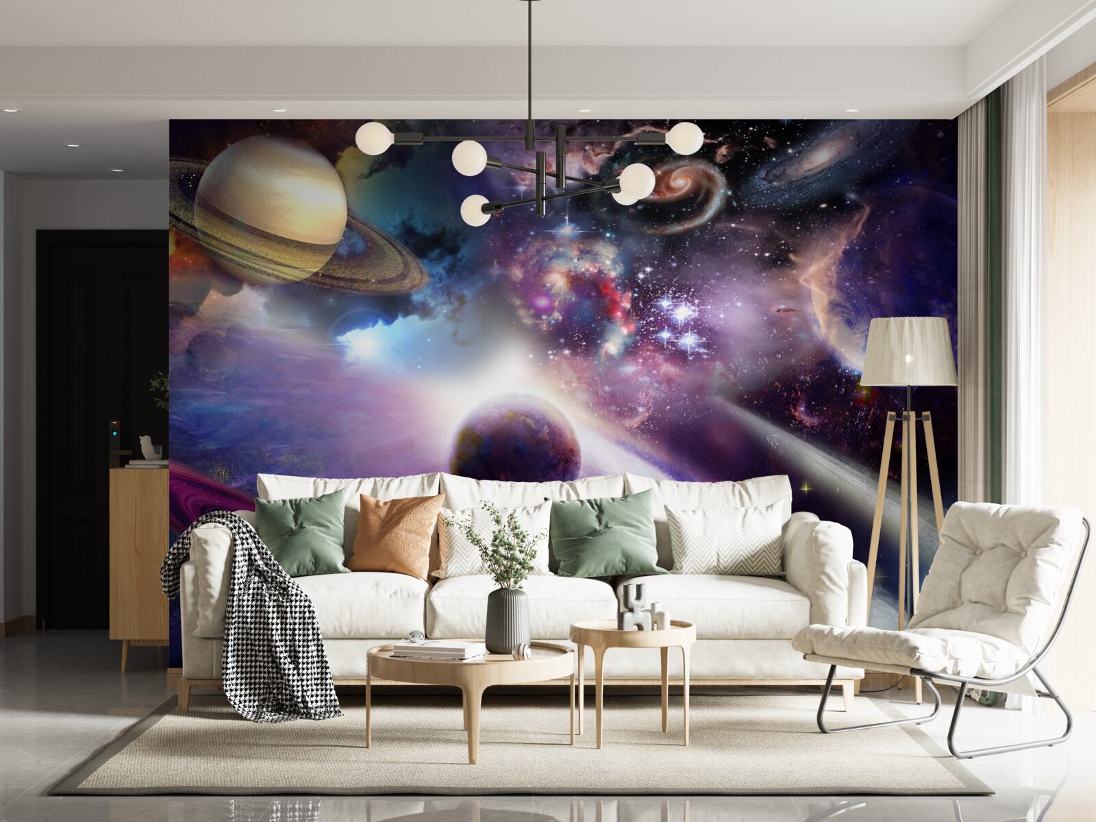 Fototapeta vesmír je nekonečný a plný jasných planét