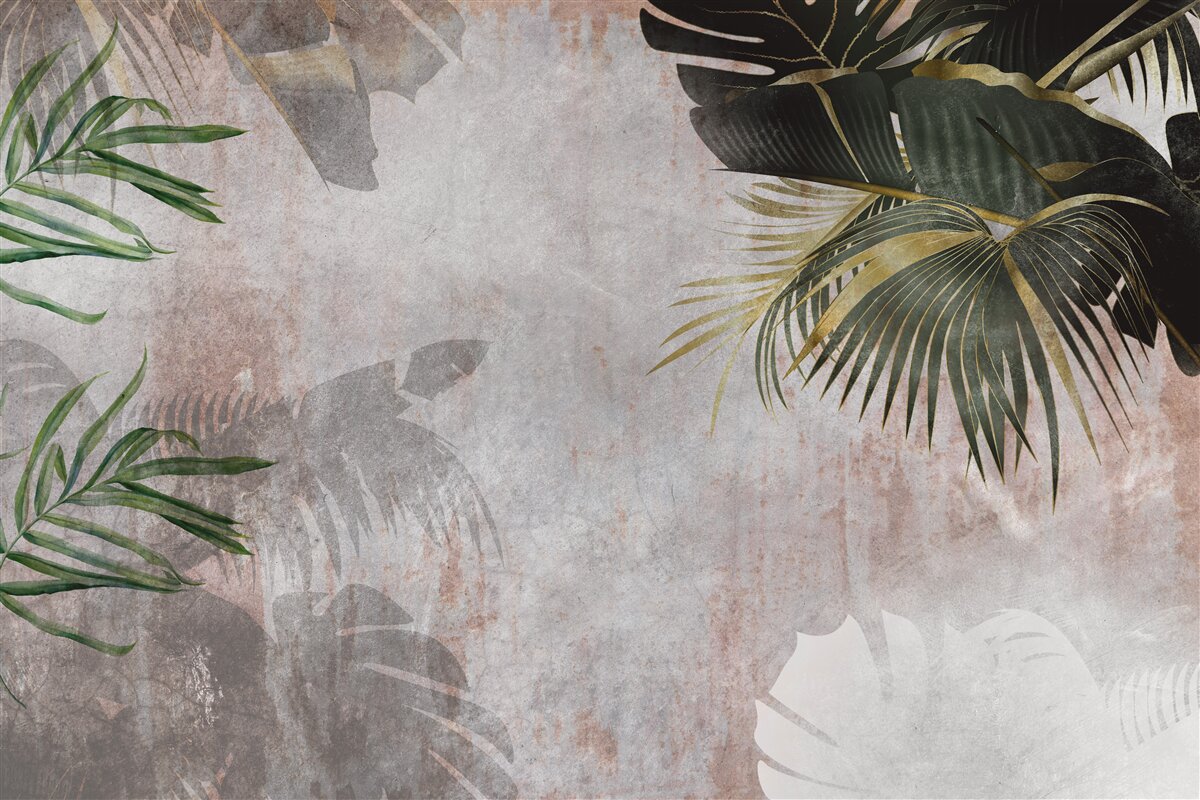 Fototapeta zahmlená pokrývka džungle lemovaná listami