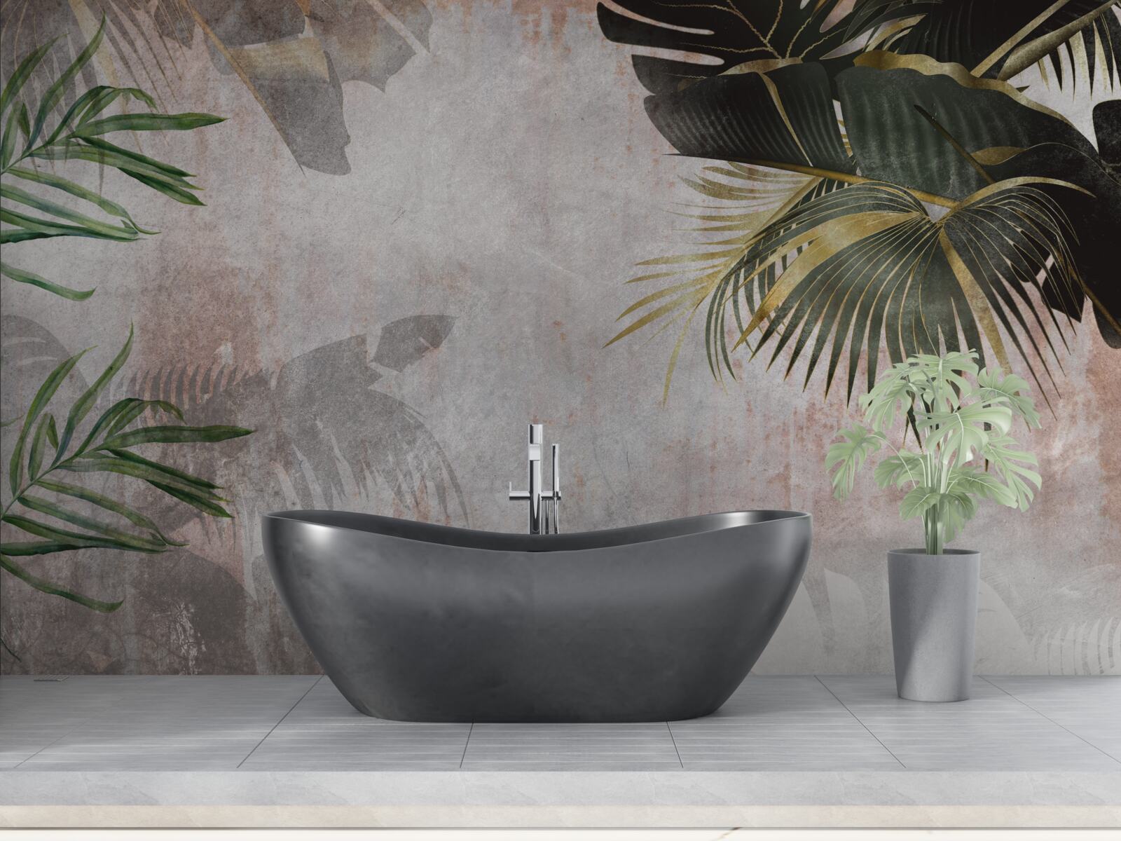 Fototapeta zahmlená pokrývka džungle lemovaná listami