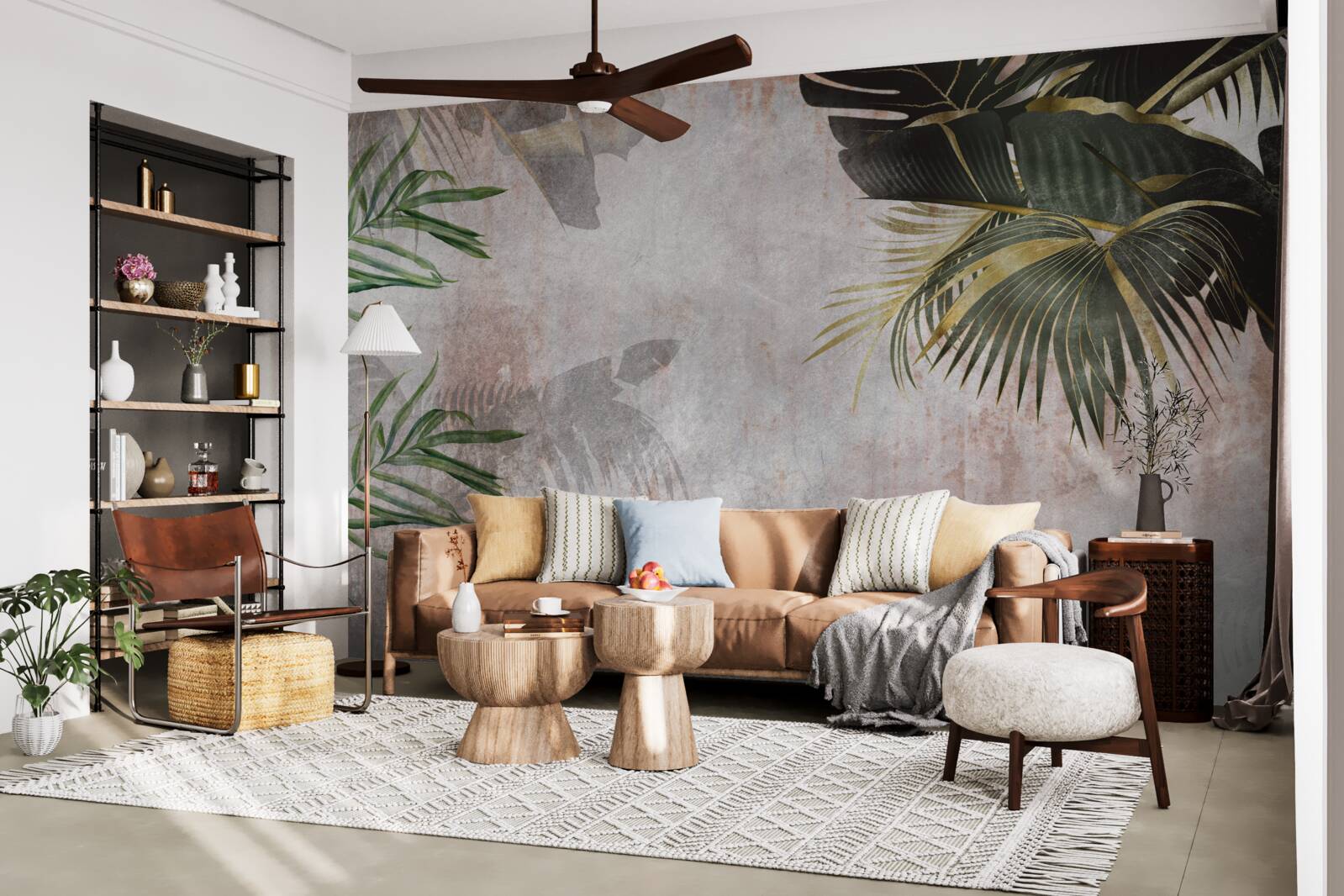 Fototapeta zahmlená pokrývka džungle lemovaná listami