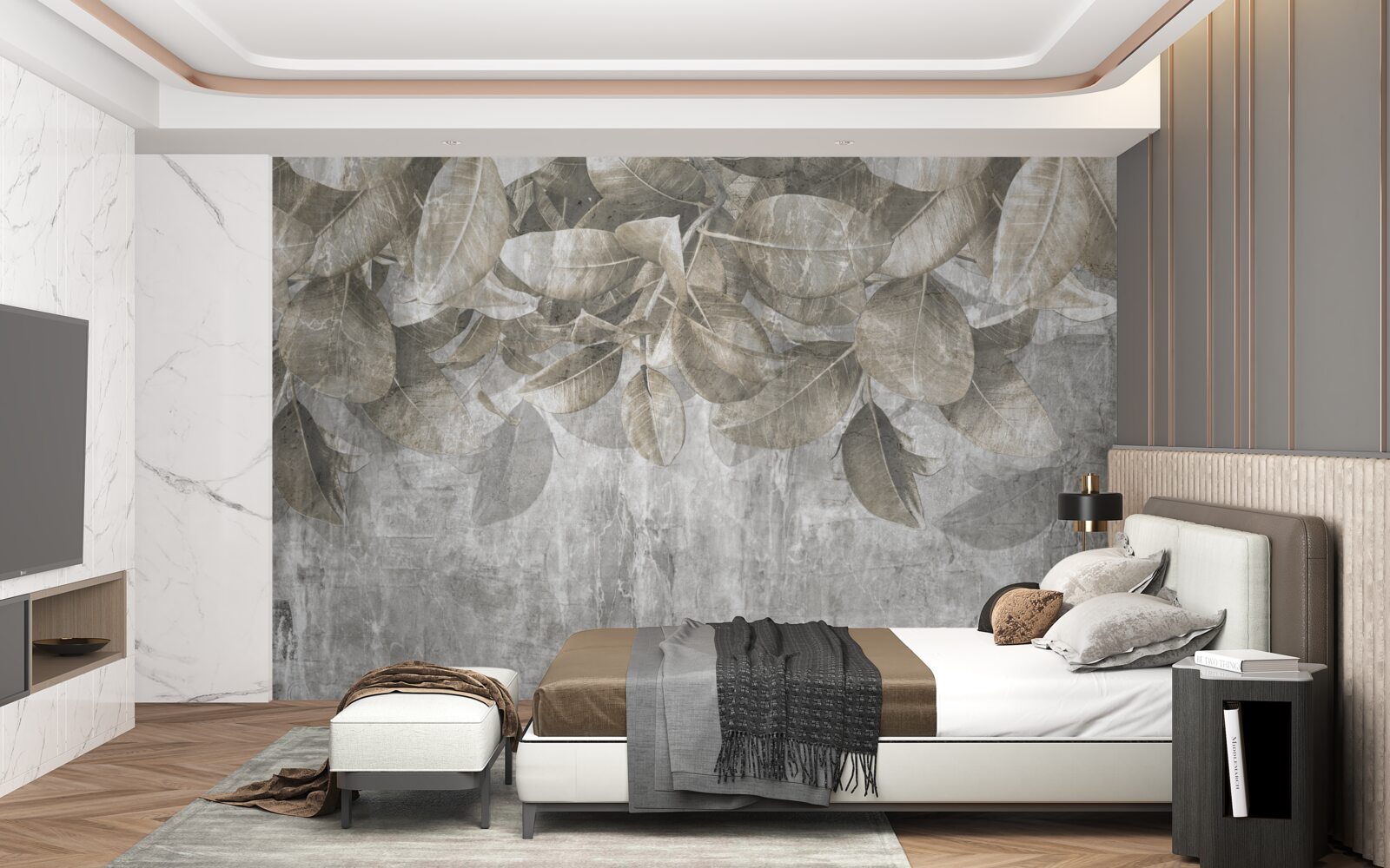 Fototapeta listy eukalyptu padajú na zem