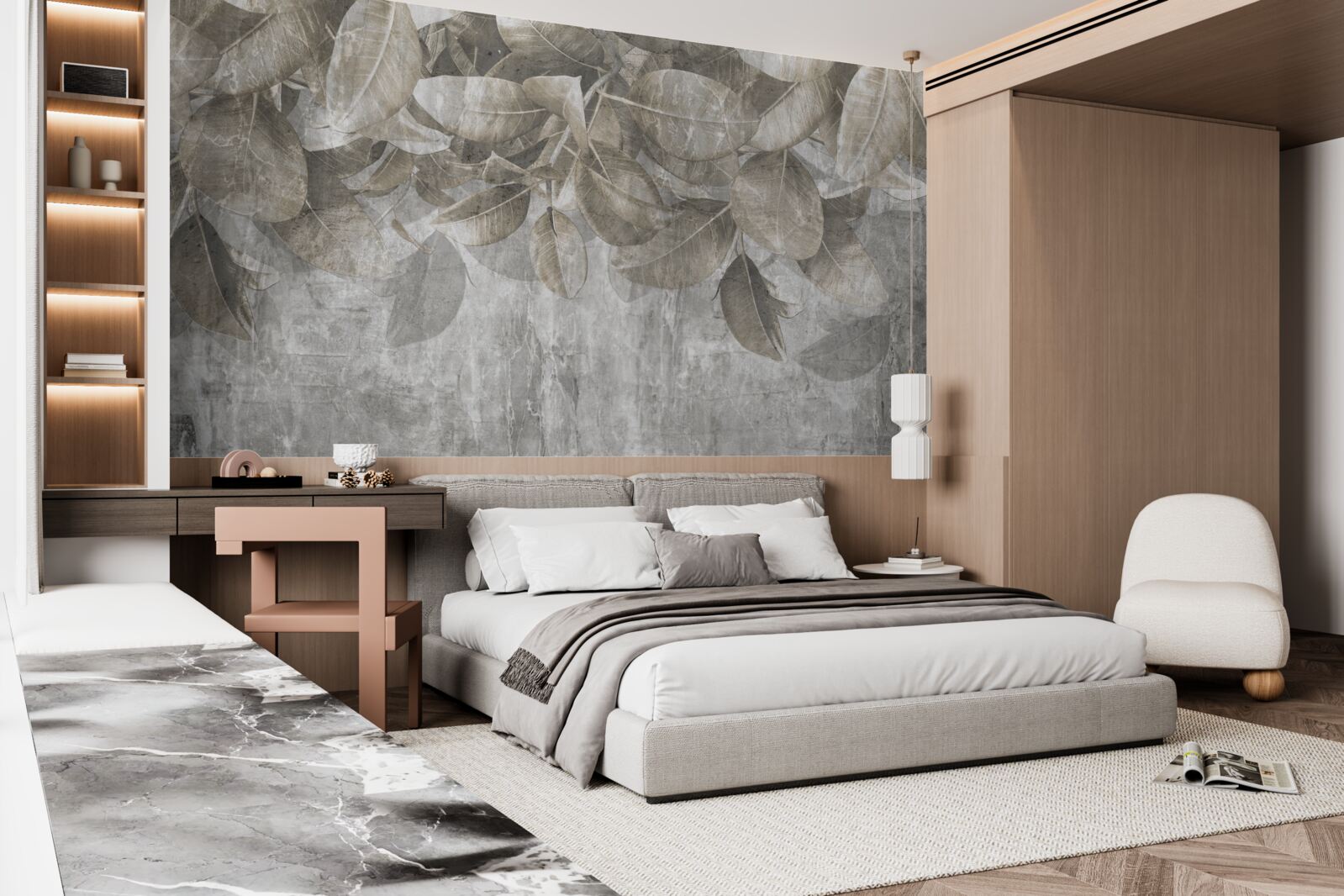 Fototapeta listy eukalyptu padajú na zem