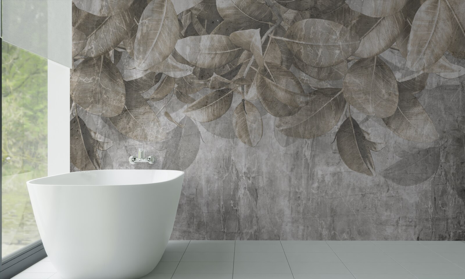 Fototapeta listy eukalyptu padajú na zem