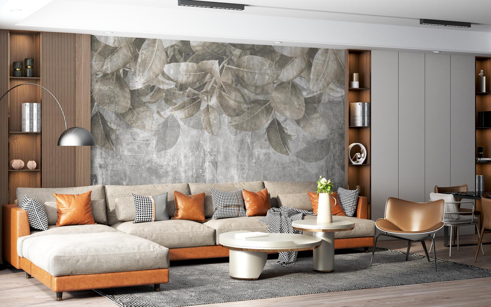 Fototapeta listy eukalyptu padajú na zem