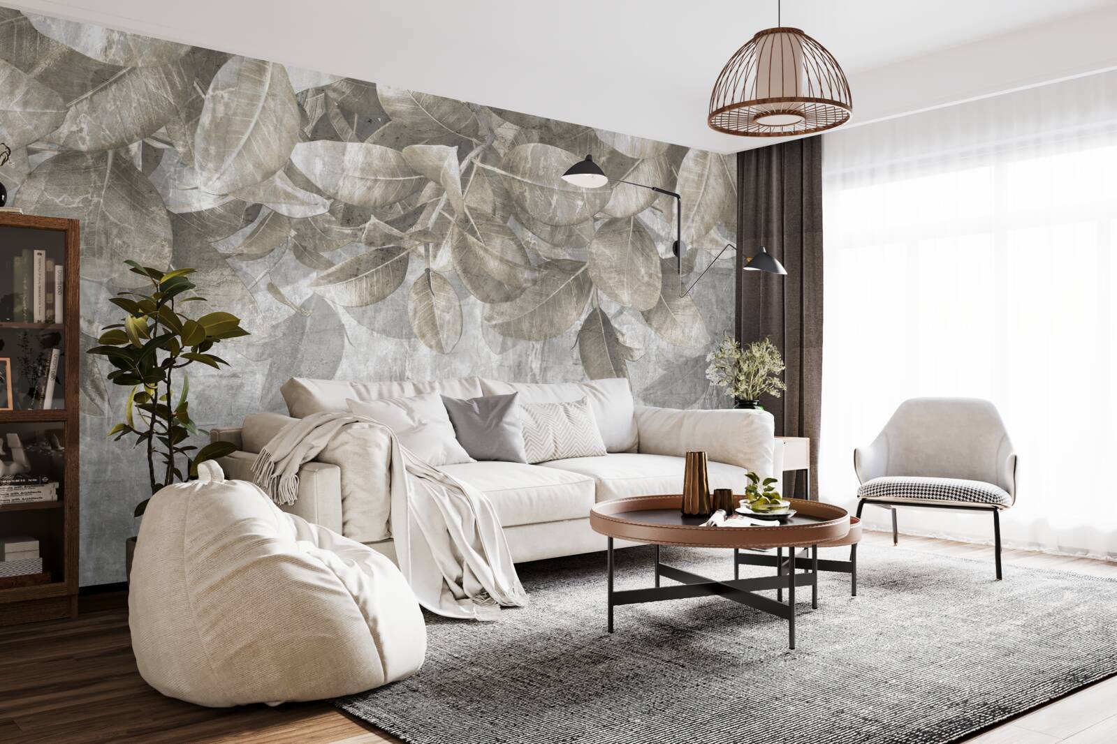 Fototapeta listy eukalyptu padajú na zem