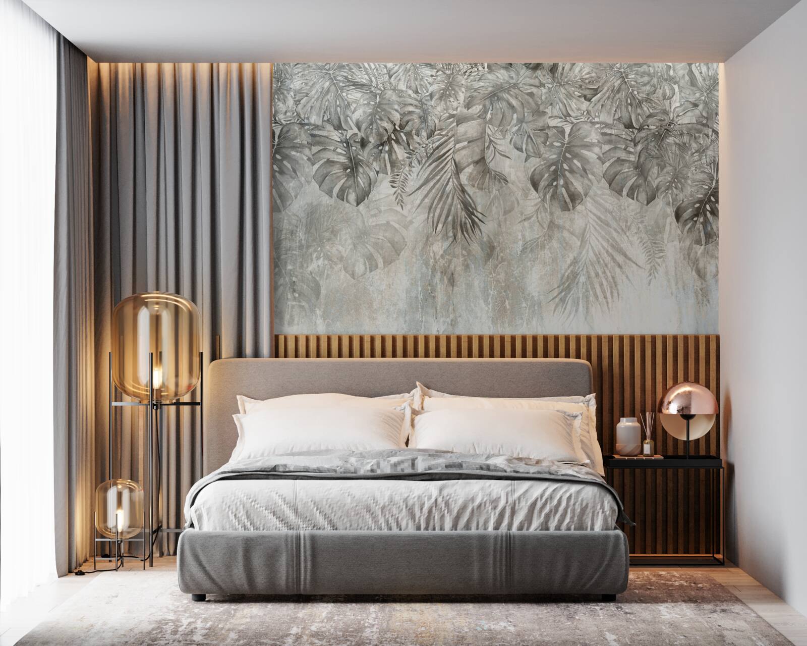 Fototapeta listy padajúce cez džungľovú hmlu