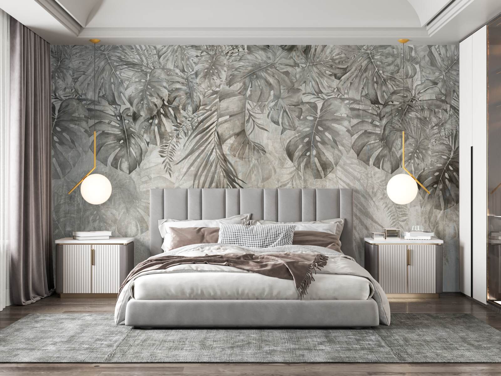 Fototapeta listy padajúce cez džungľovú hmlu