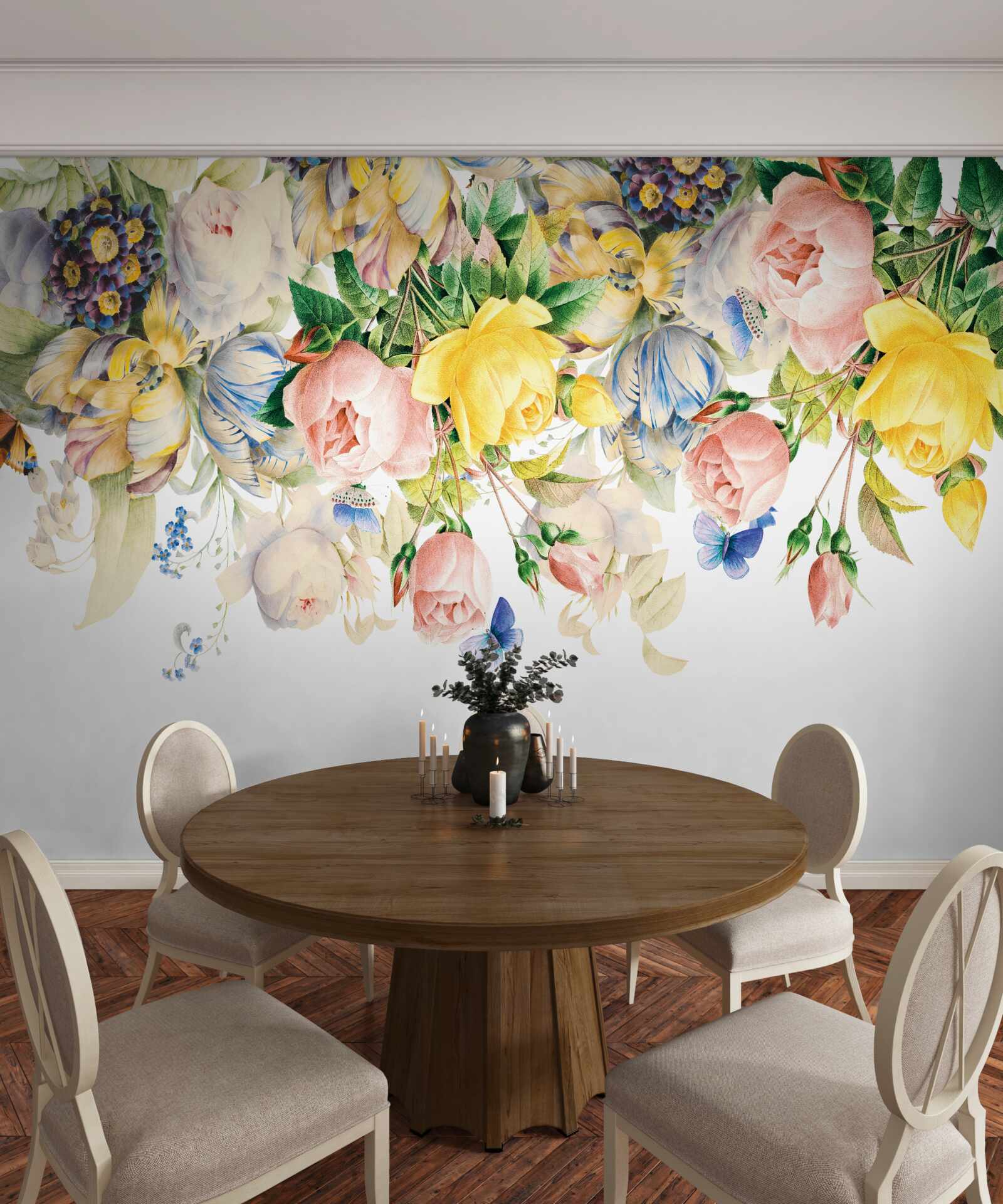 Fototapeta krásna kompozícia kvetov a pukov