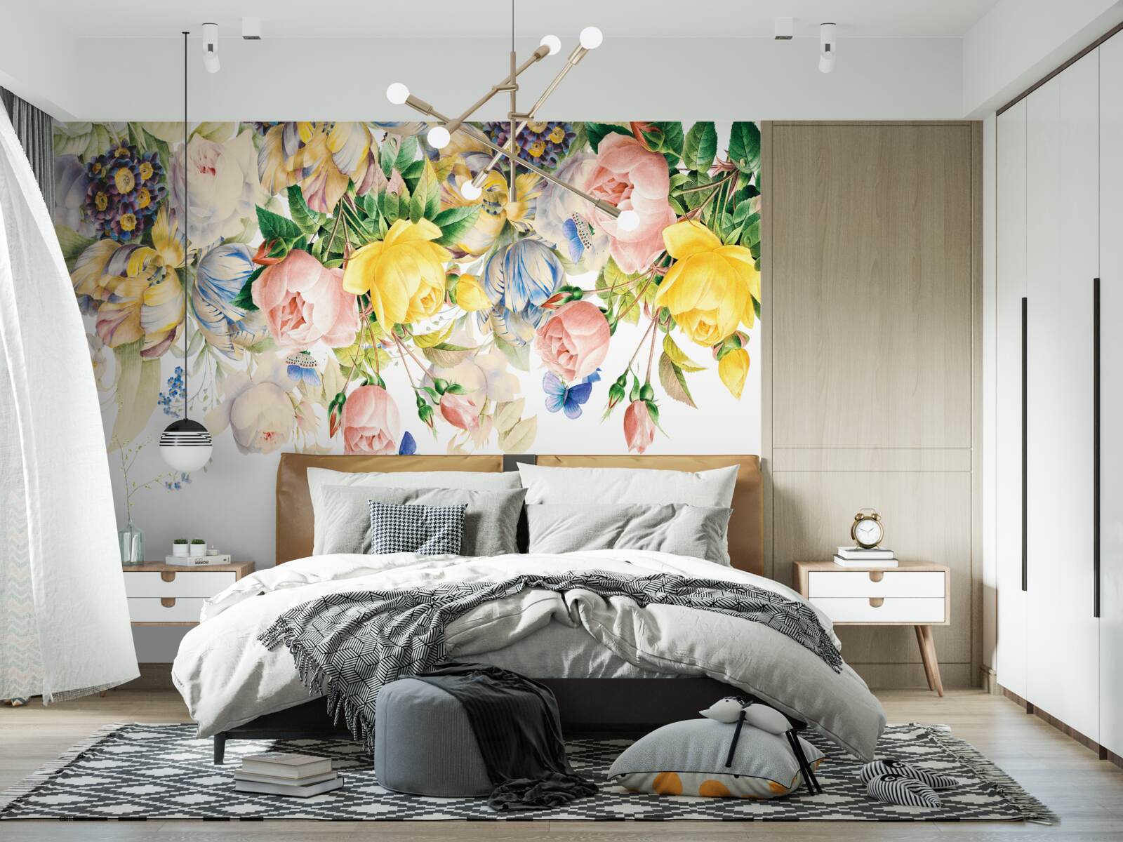 Fototapeta krásna kompozícia kvetov a pukov