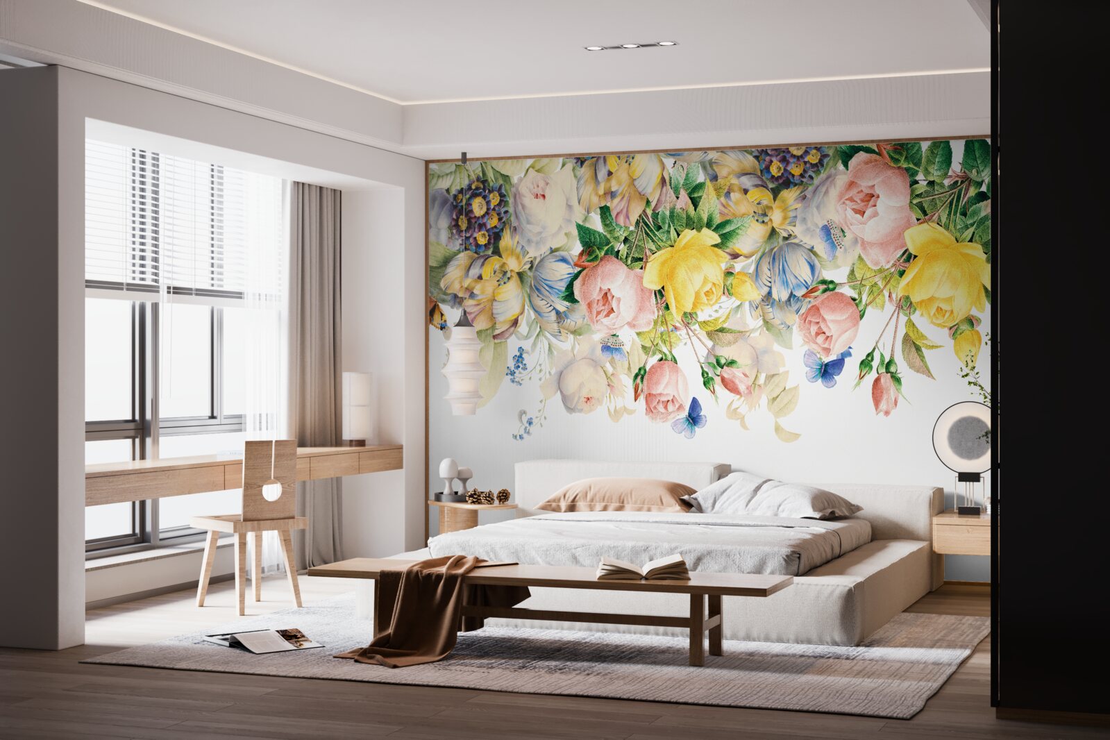 Fototapeta krásna kompozícia kvetov a pukov