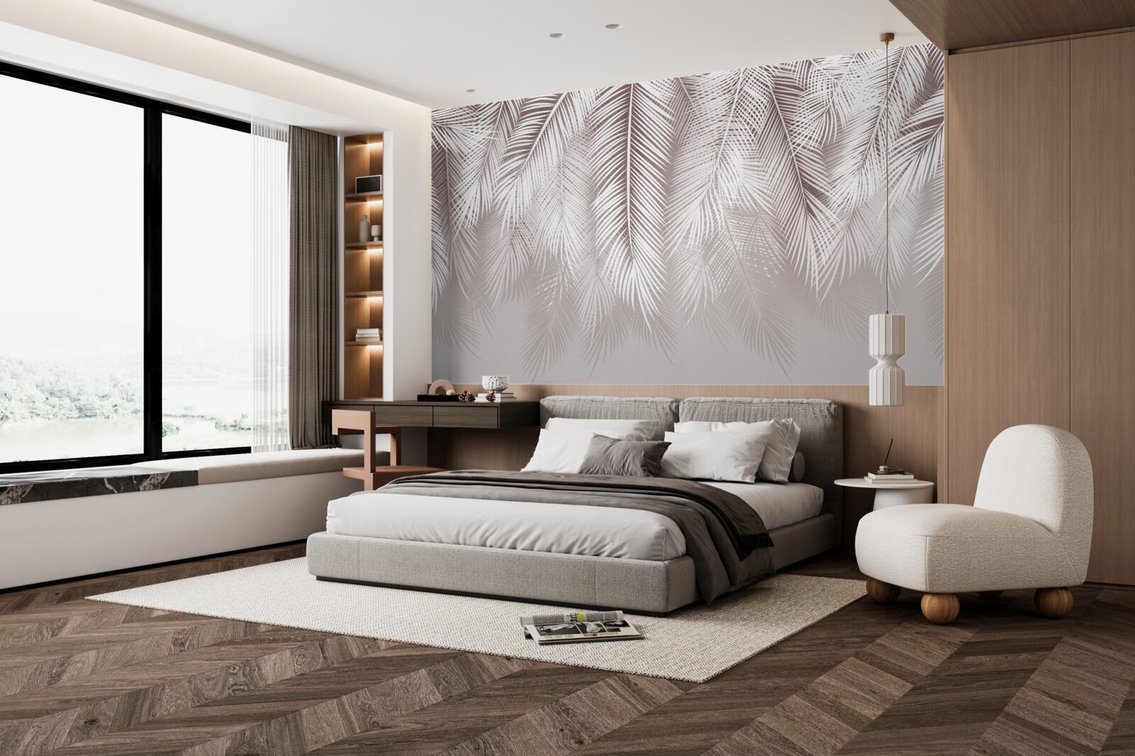 Fototapeta Snehobiele perie pomaly padá