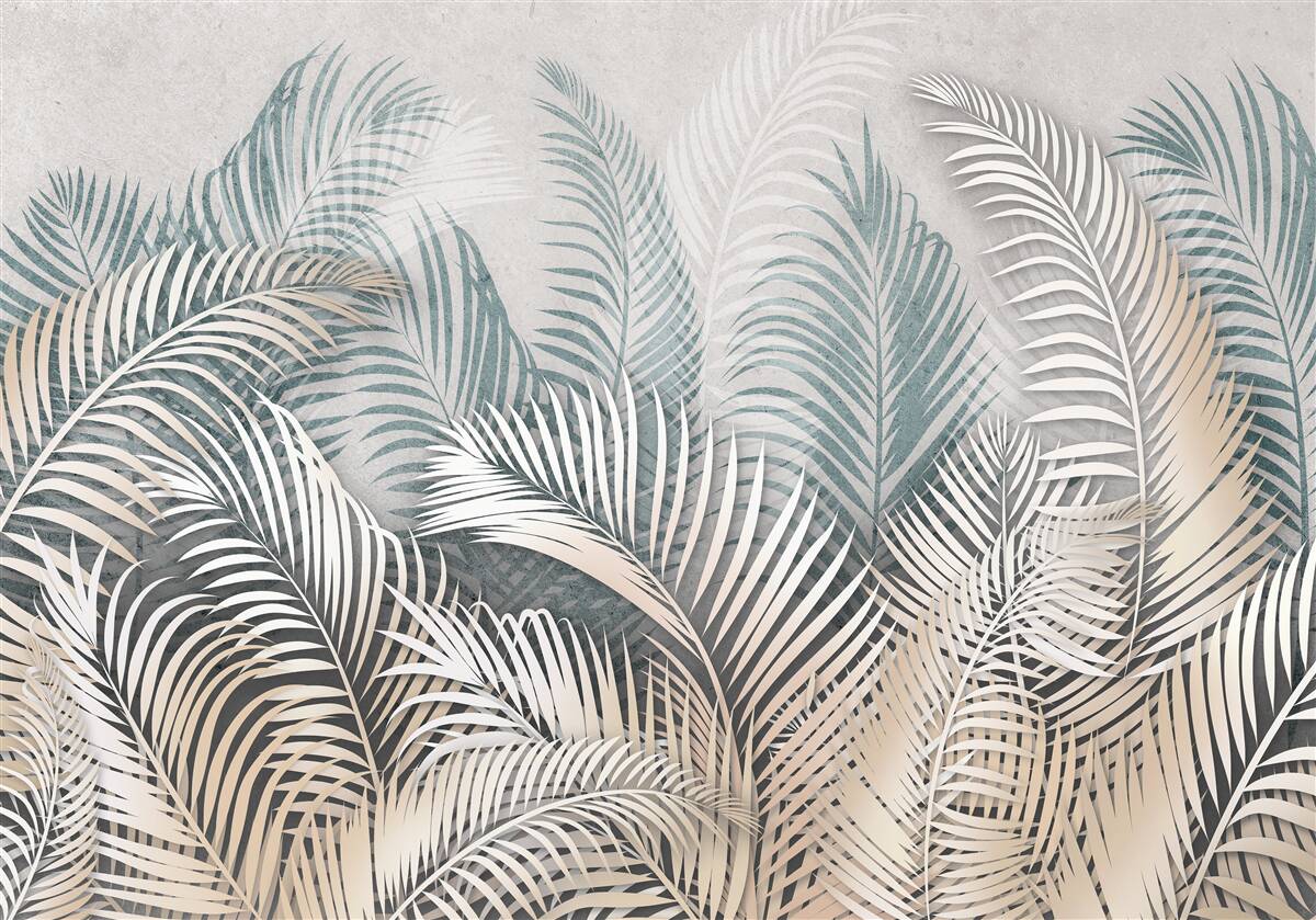 Fototapeta listy paprade v odtieňoch hnedej a zelenej