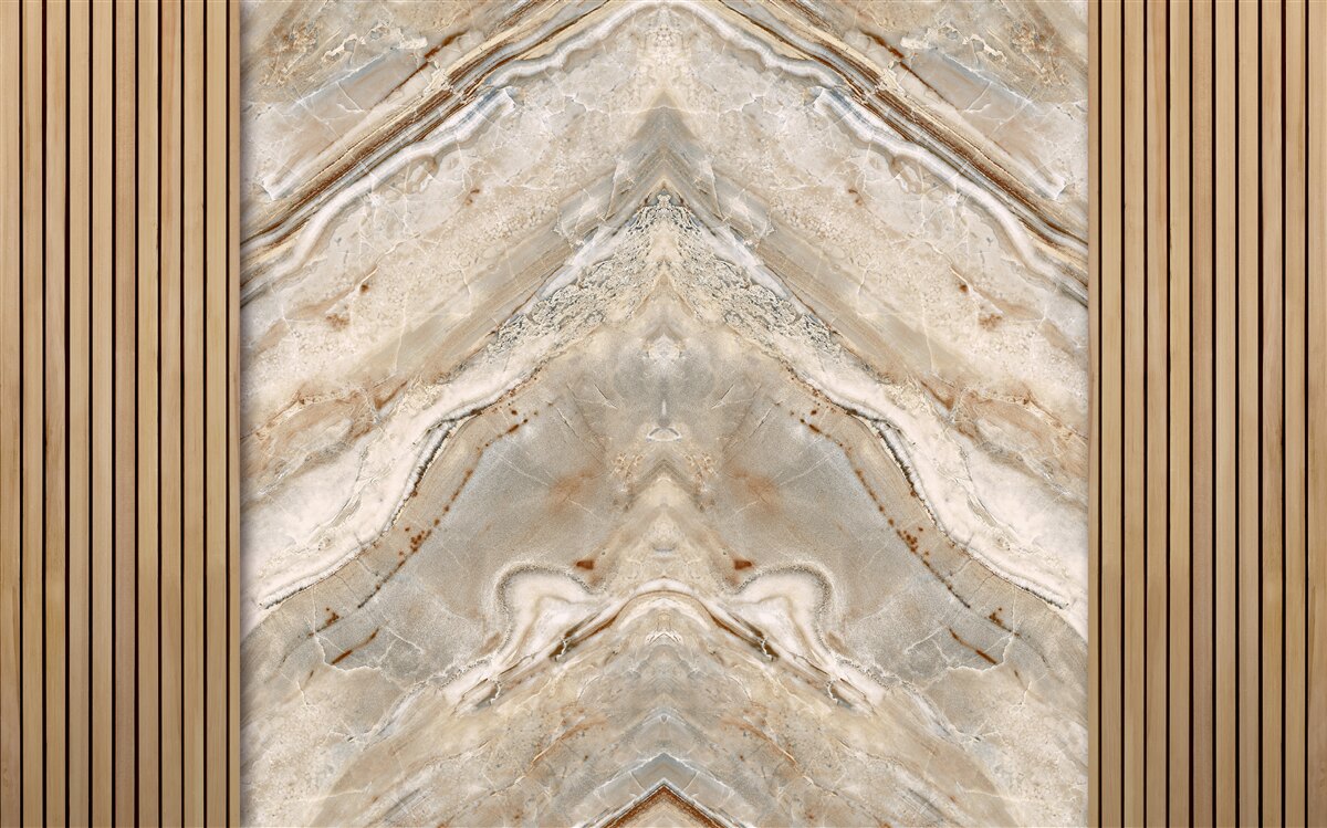 Fototapeta vertikálne drevo so svetlým mramorom