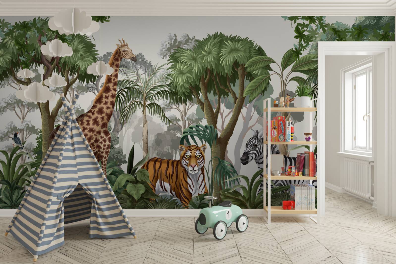 Fototapeta Africké zvieratá v lesnom prostredí