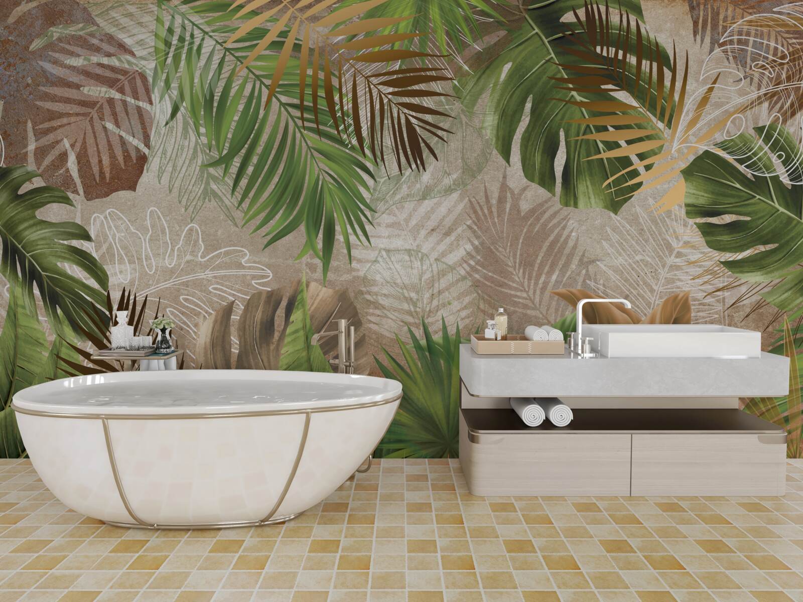 Fototapeta rôzne zelené paprade