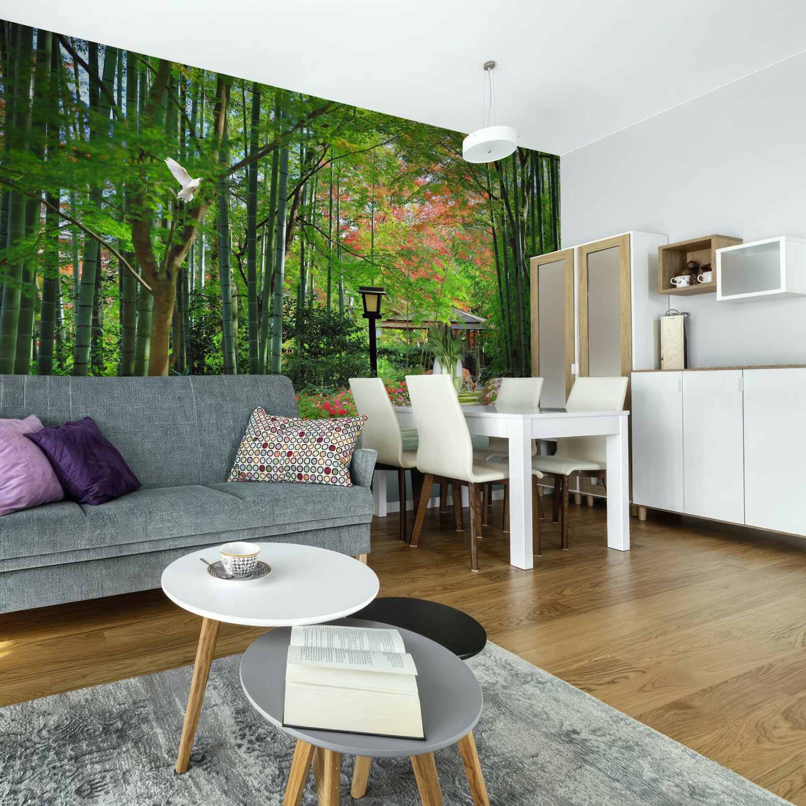 Fototapeta fotografia lesa so zeleňou a cestou