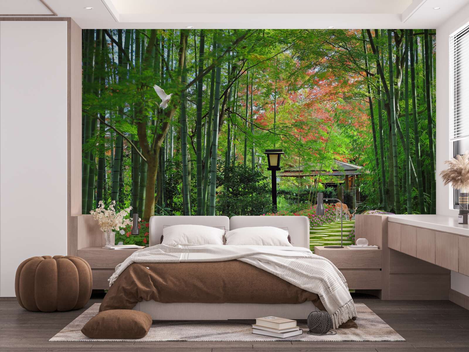 Fototapeta fotografia lesa so zeleňou a cestou