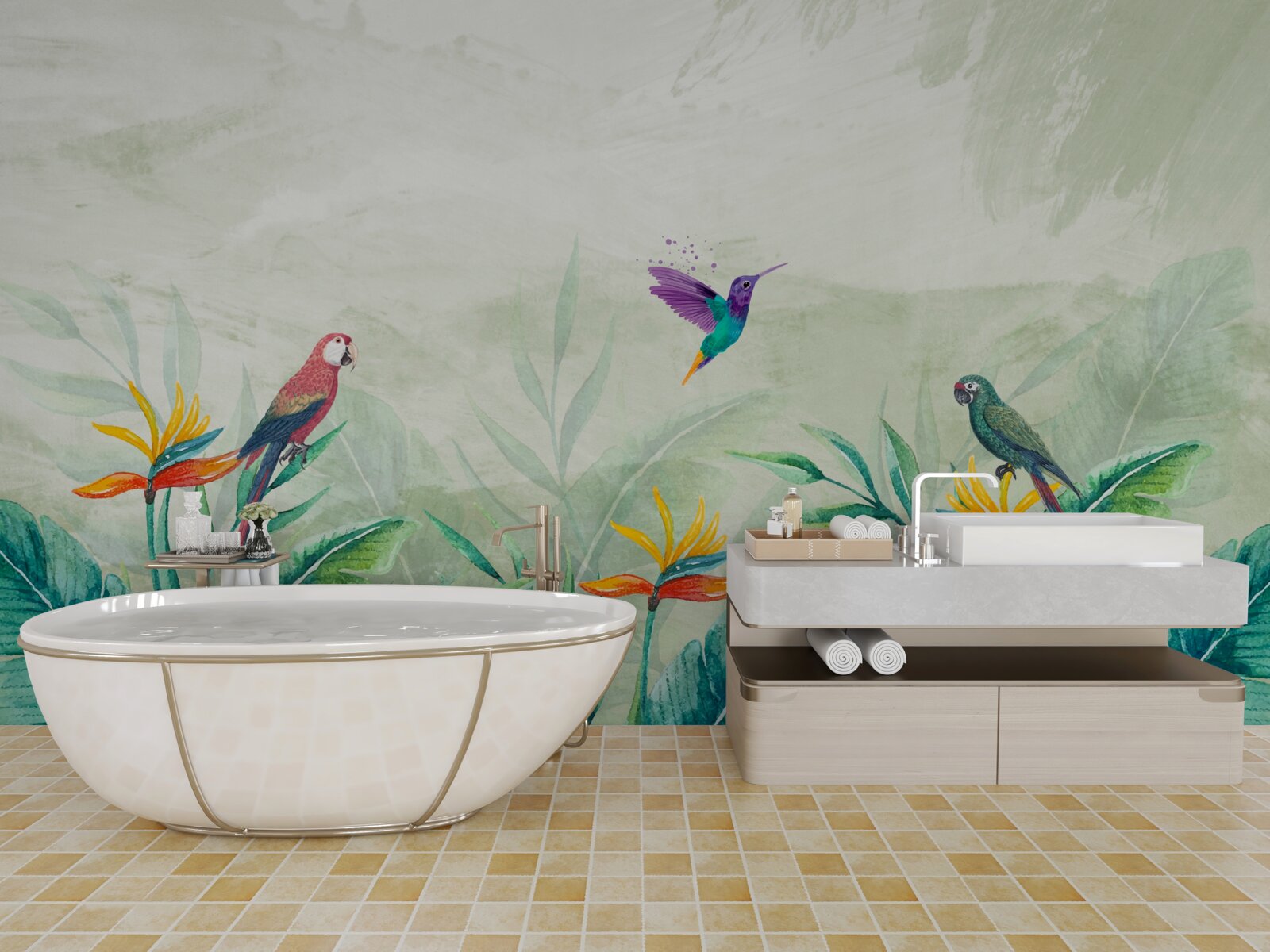 Fototapeta vtáky sú šťastné ráno