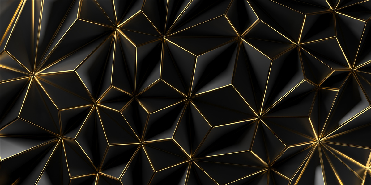 Fototapeta čierne figúrky z objemného zlata