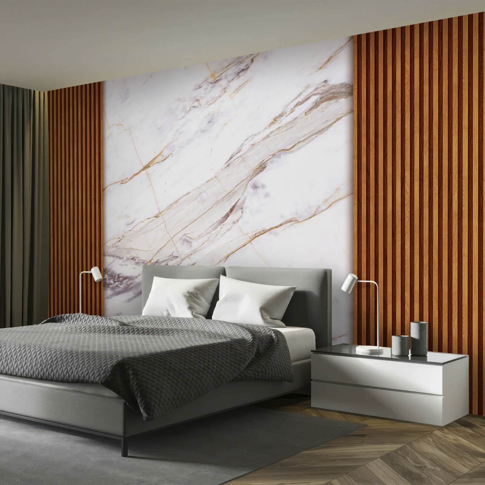 Fototapeta drevo zdobené bielym mramorom