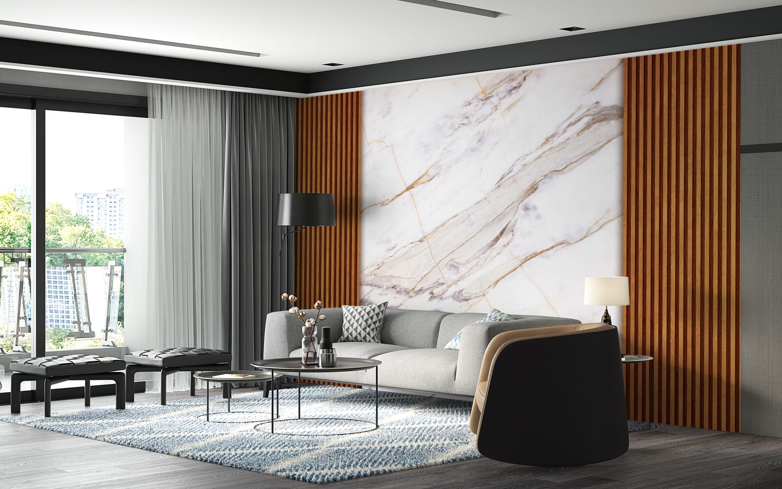 Fototapeta drevo zdobené bielym mramorom