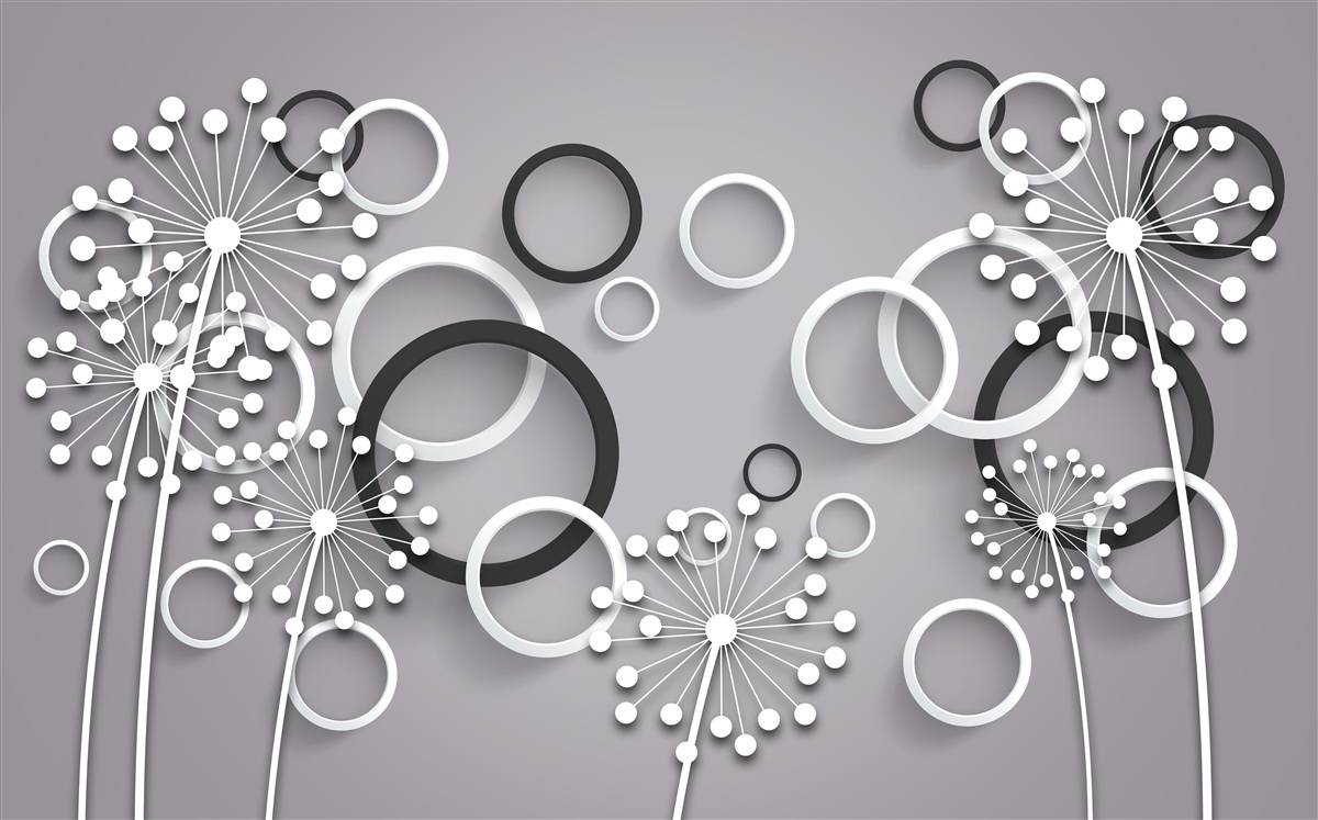 Fototapeta sivé kruhy a púpavy