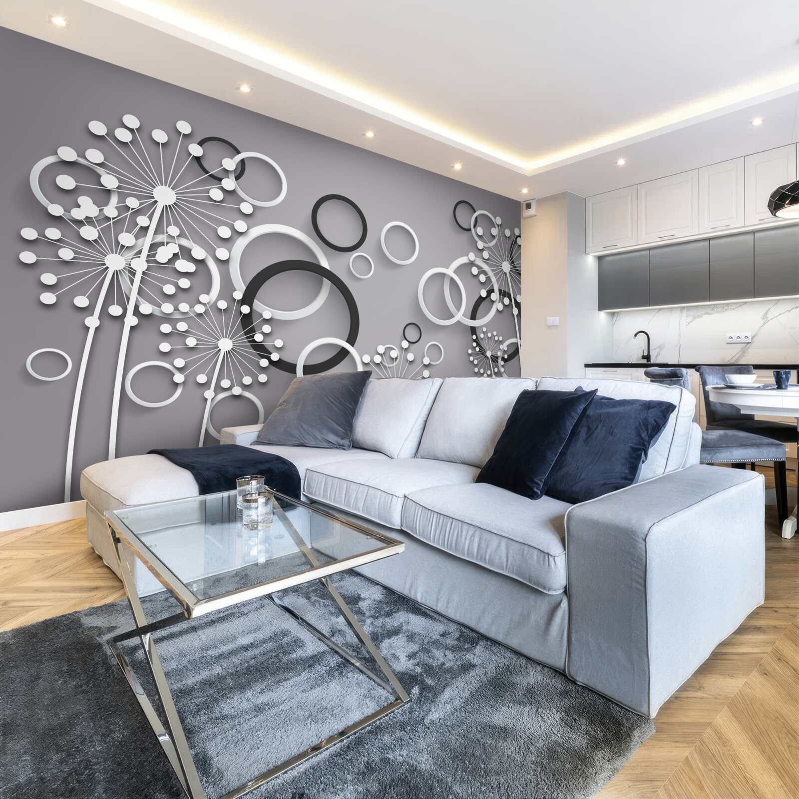 Fototapeta sivé kruhy a púpavy