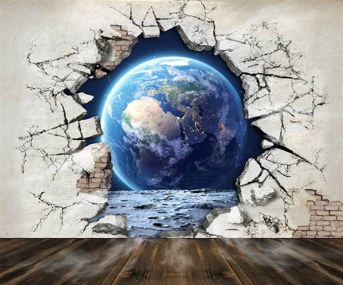 Fototapeta planéta za stenou