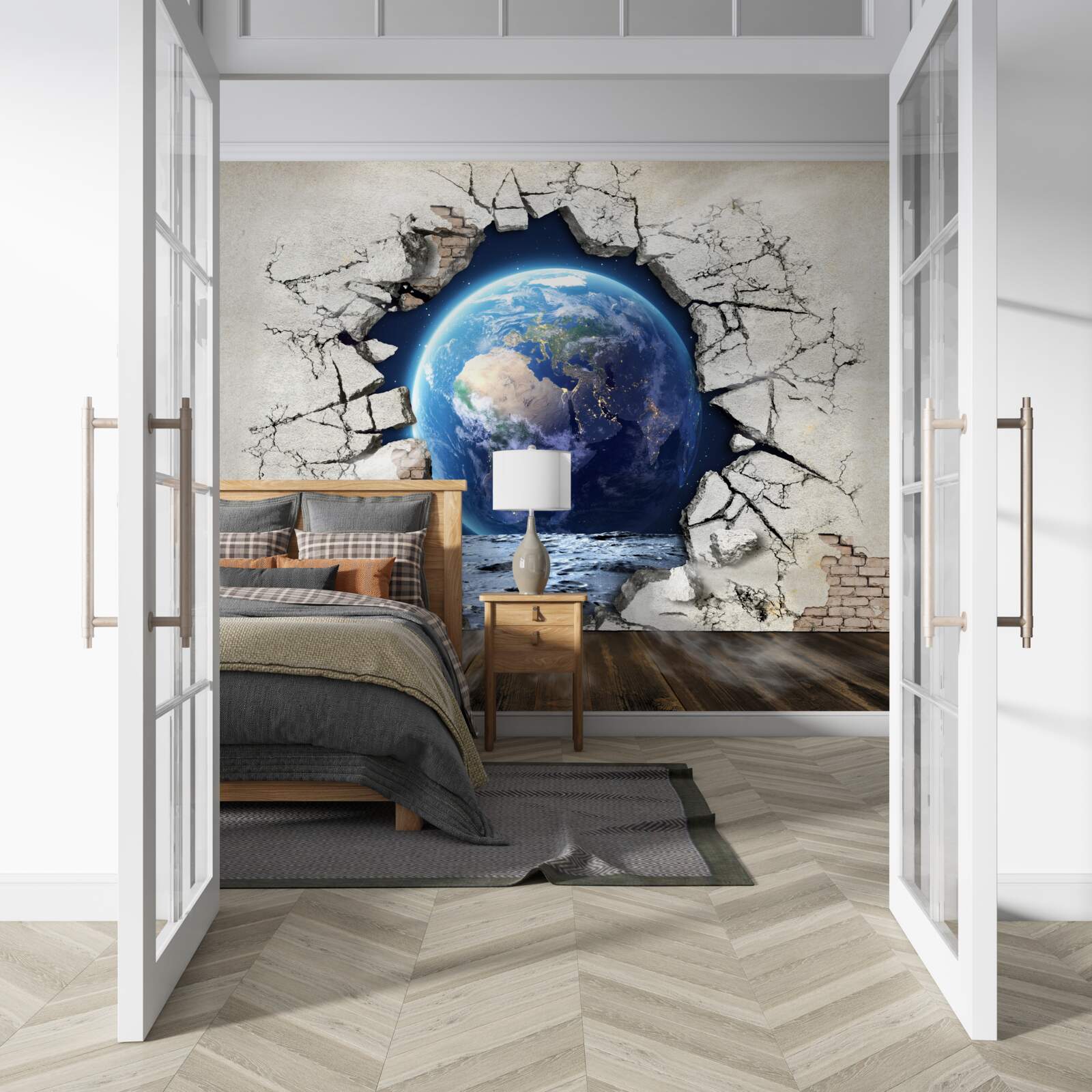 Fototapeta planéta za stenou