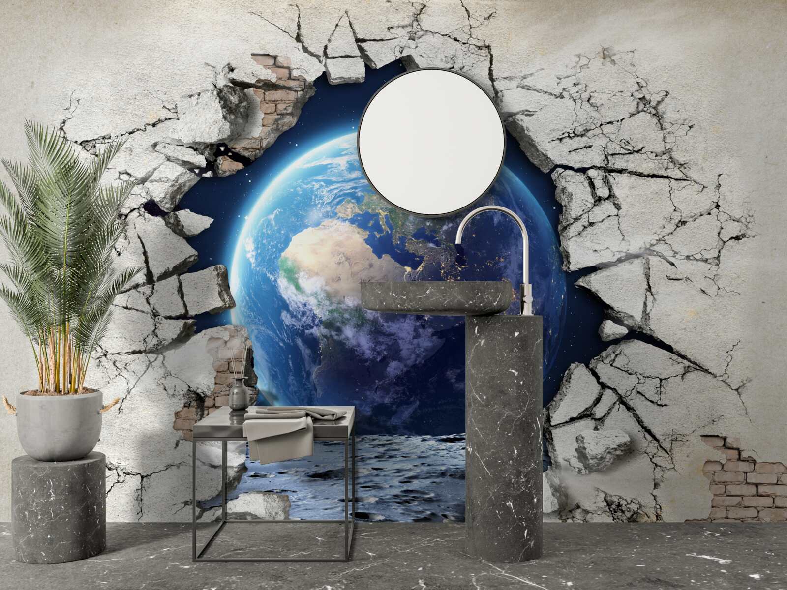 Fototapeta planéta za stenou