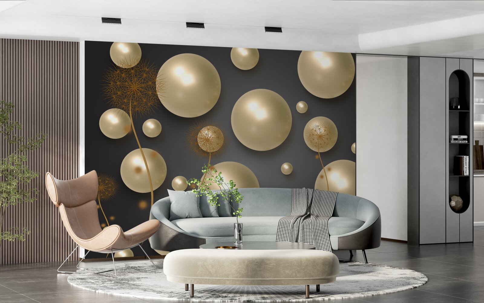 Fototapeta trojrozmerná abstrakcia v podobe púpav