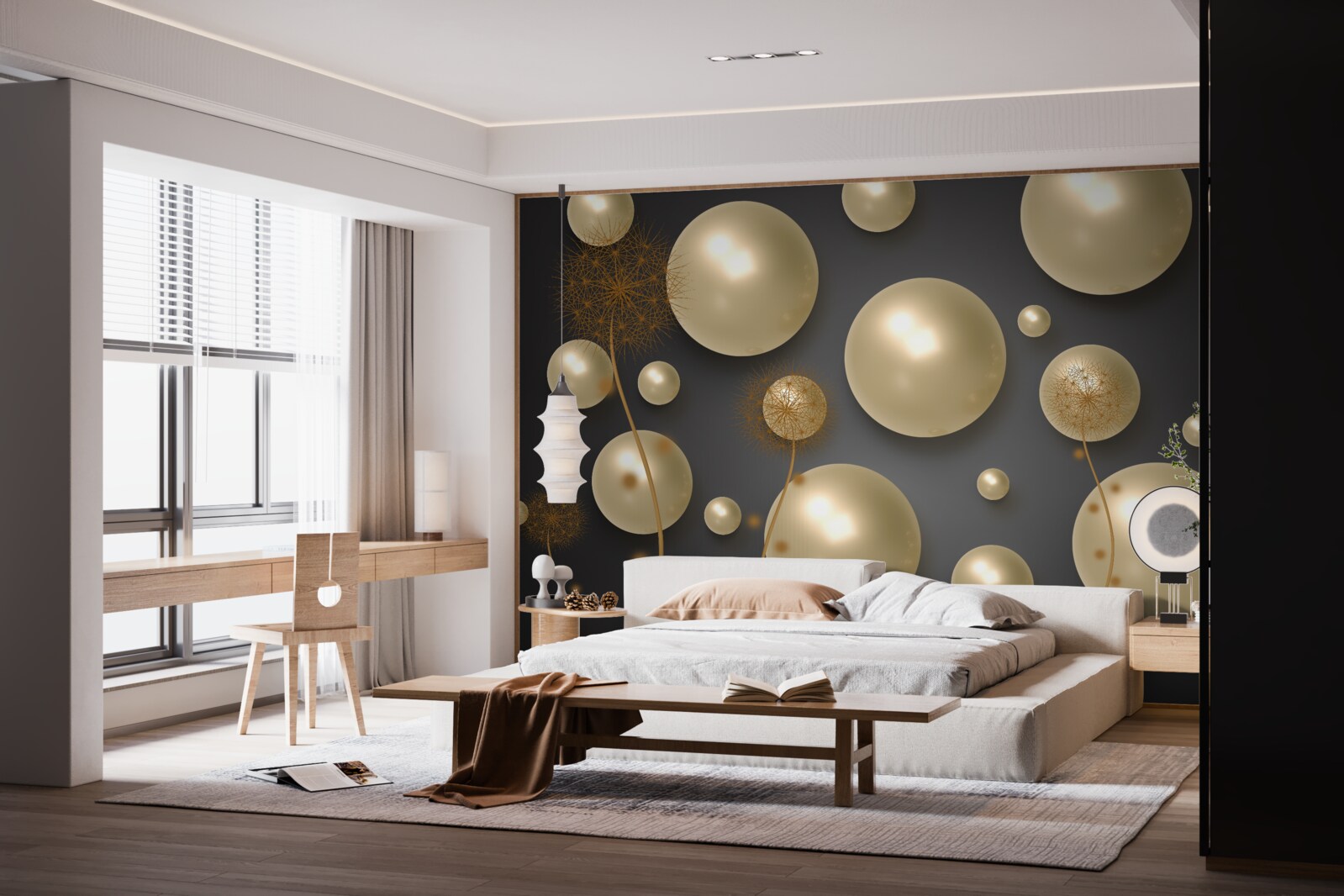 Fototapeta trojrozmerná abstrakcia v podobe púpav