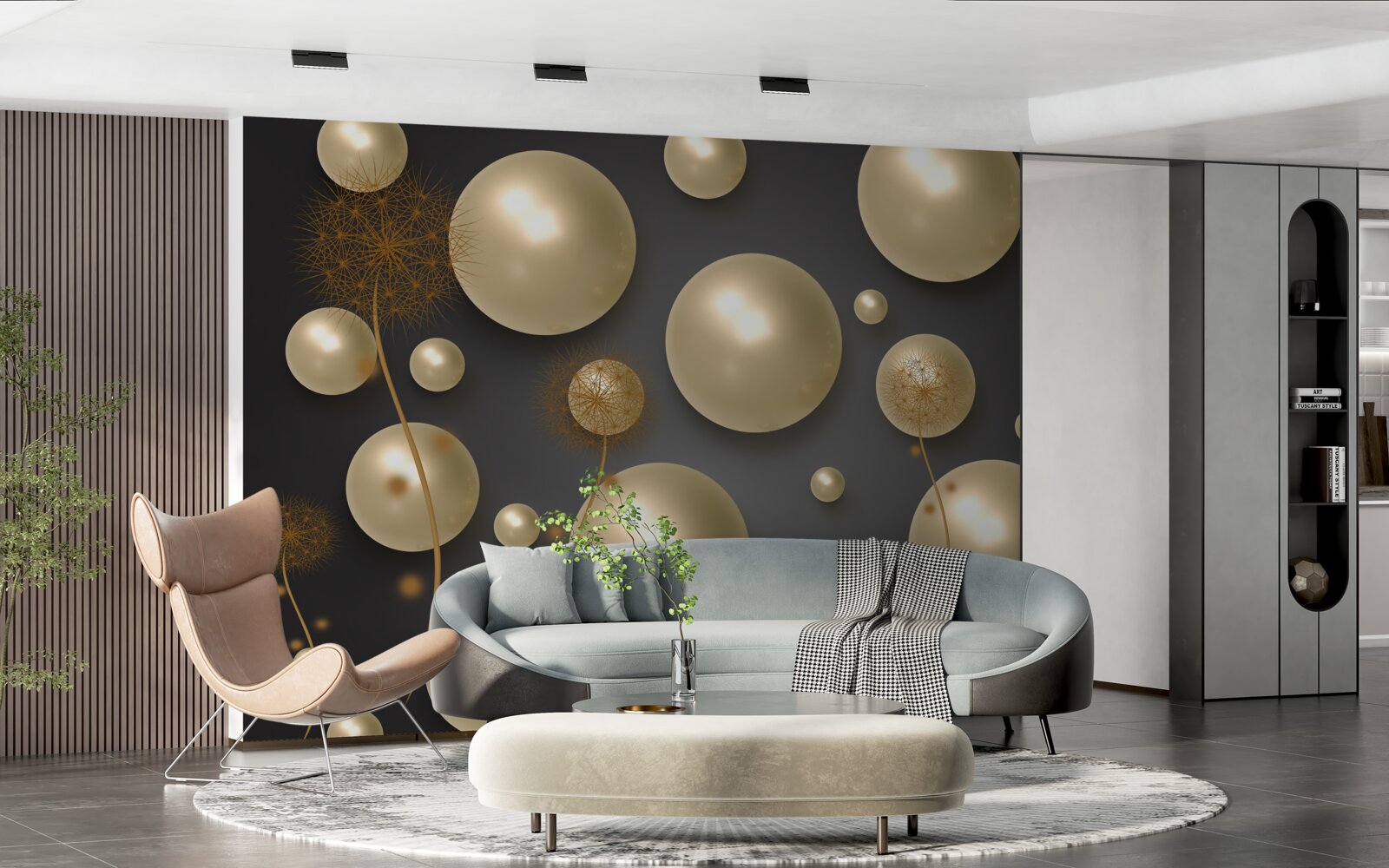 Fototapeta trojrozmerná abstrakcia v podobe púpav