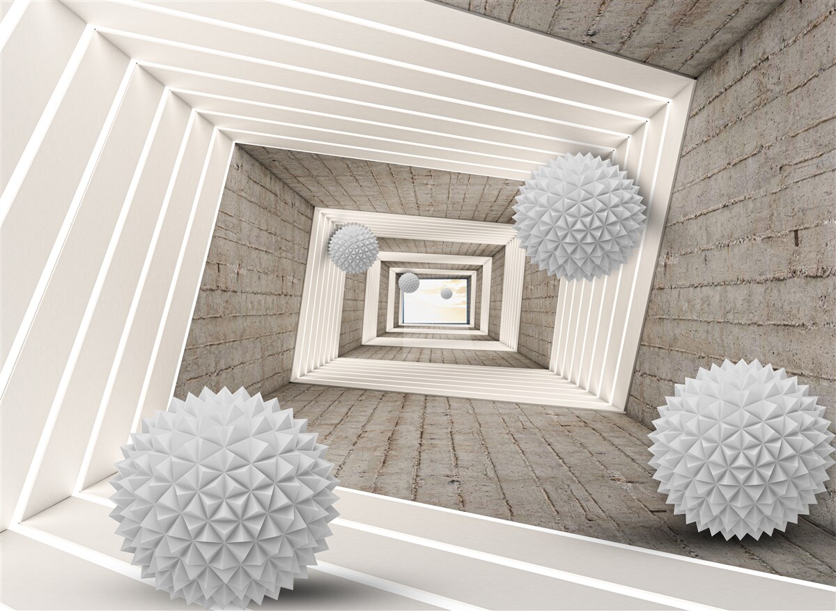 Fototapeta nekonečný tunel s loptičkami