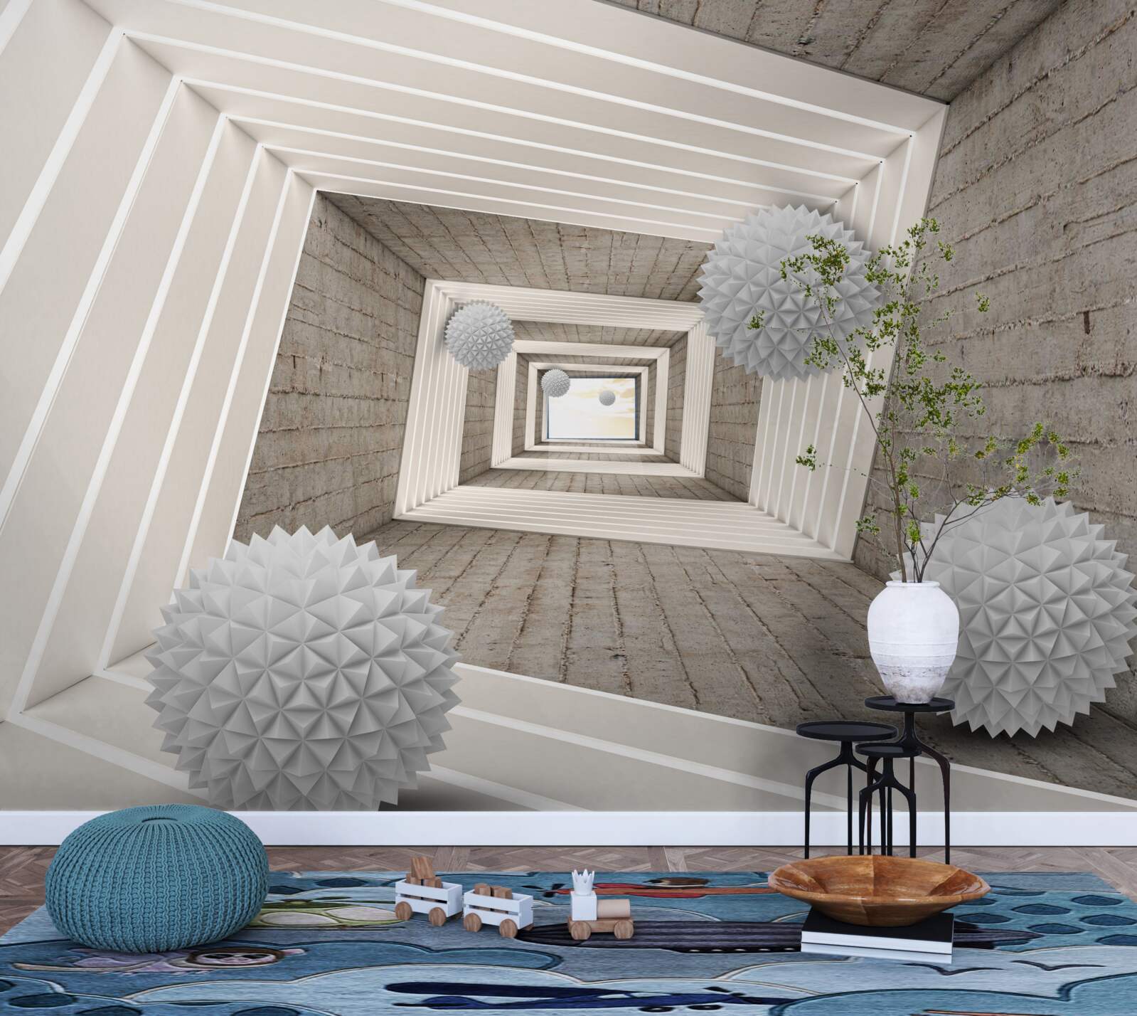 Fototapeta nekonečný tunel s loptičkami