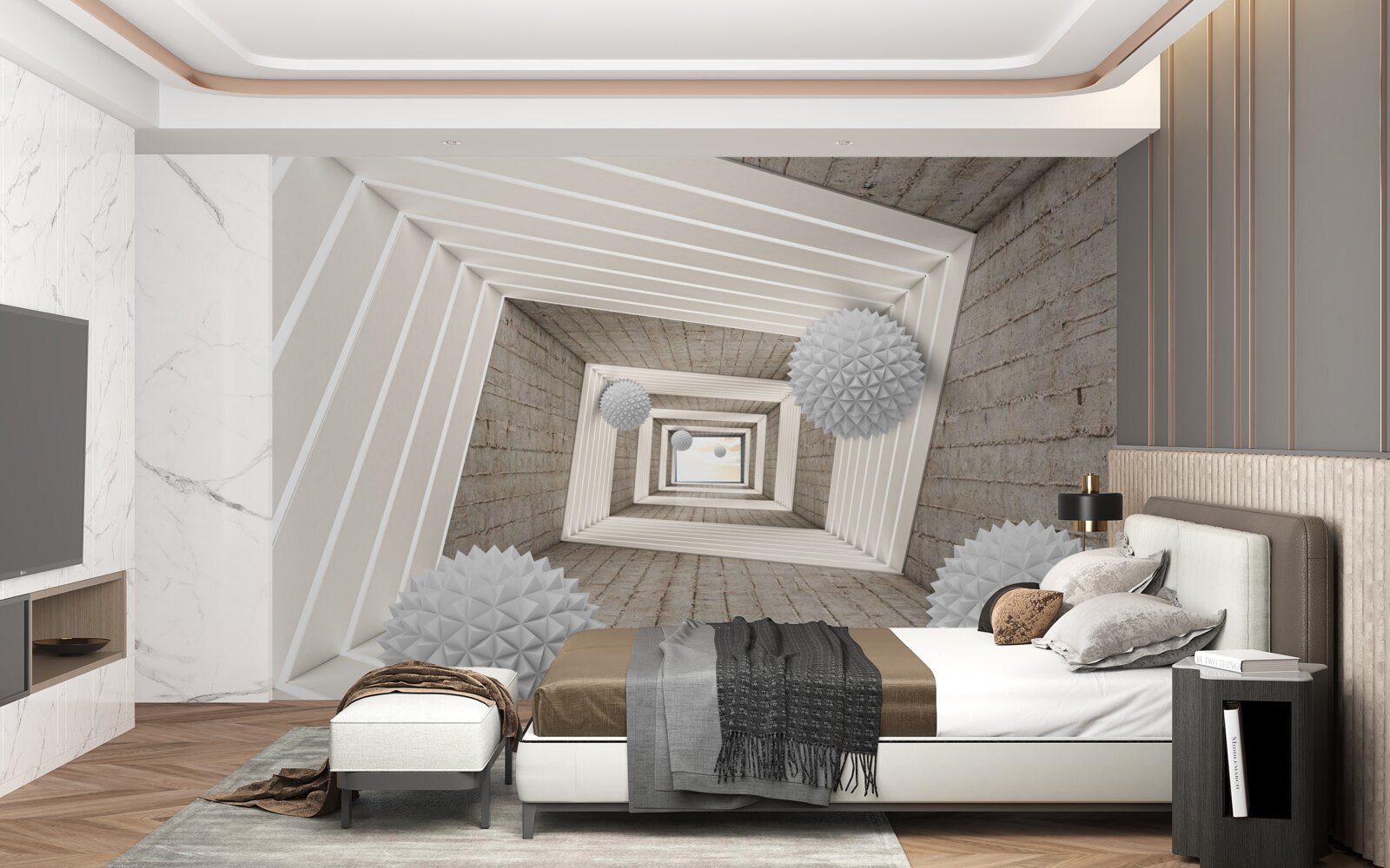 Fototapeta nekonečný tunel s loptičkami