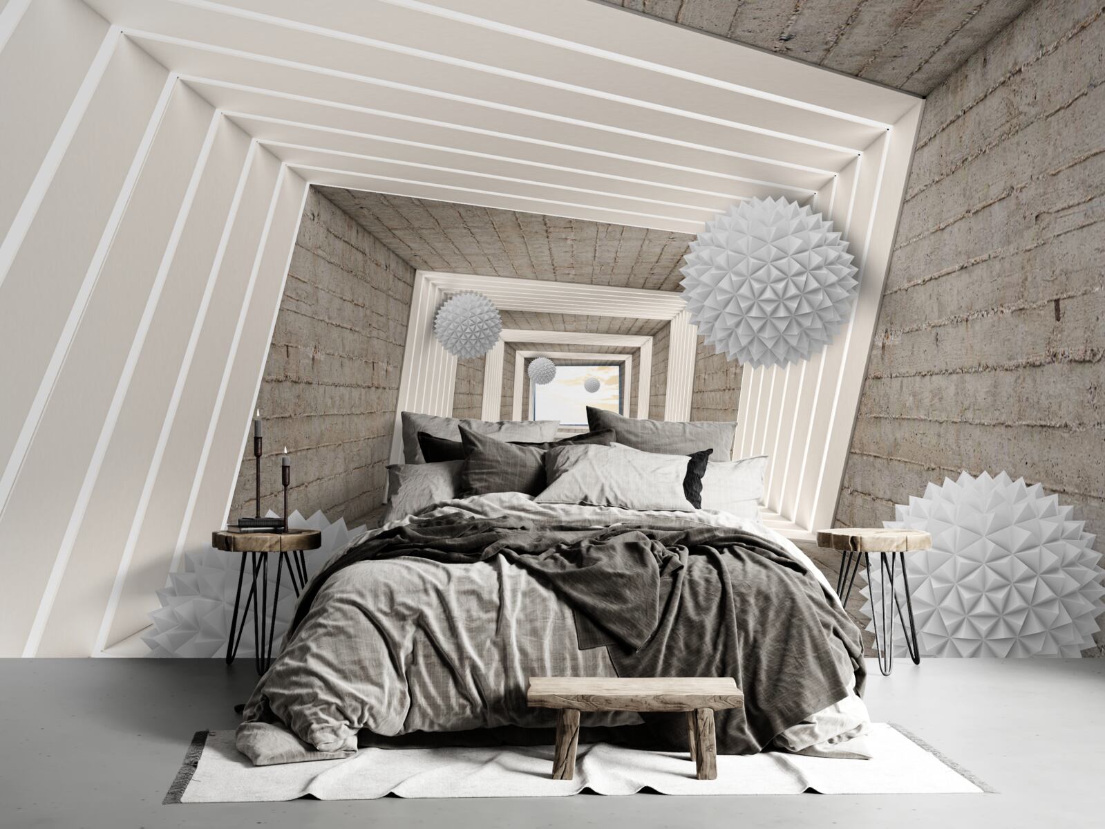 Fototapeta nekonečný tunel s loptičkami